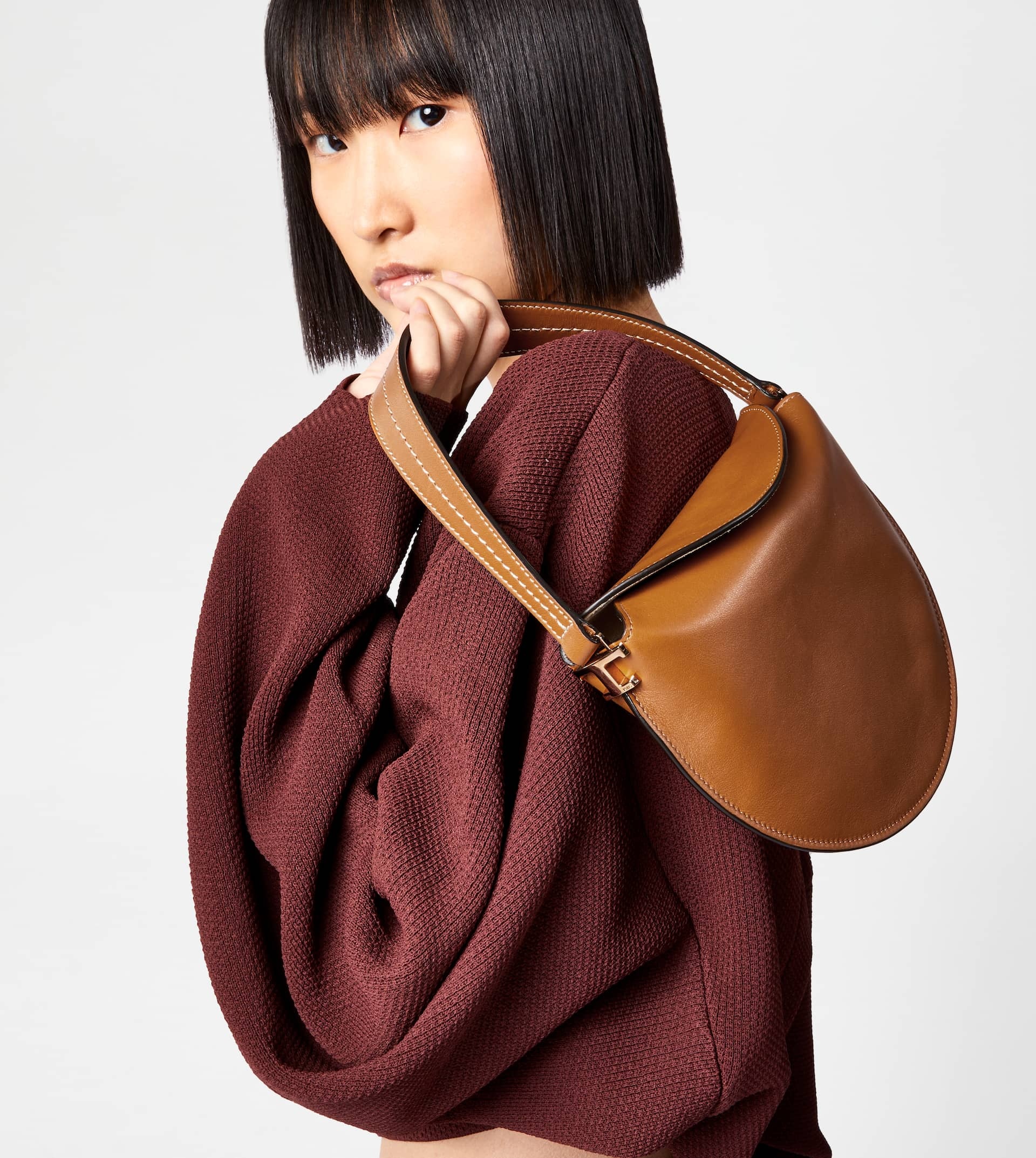 HOBO BAG TOD'S T CASE IN LEATHER MICRO - BROWN - 2