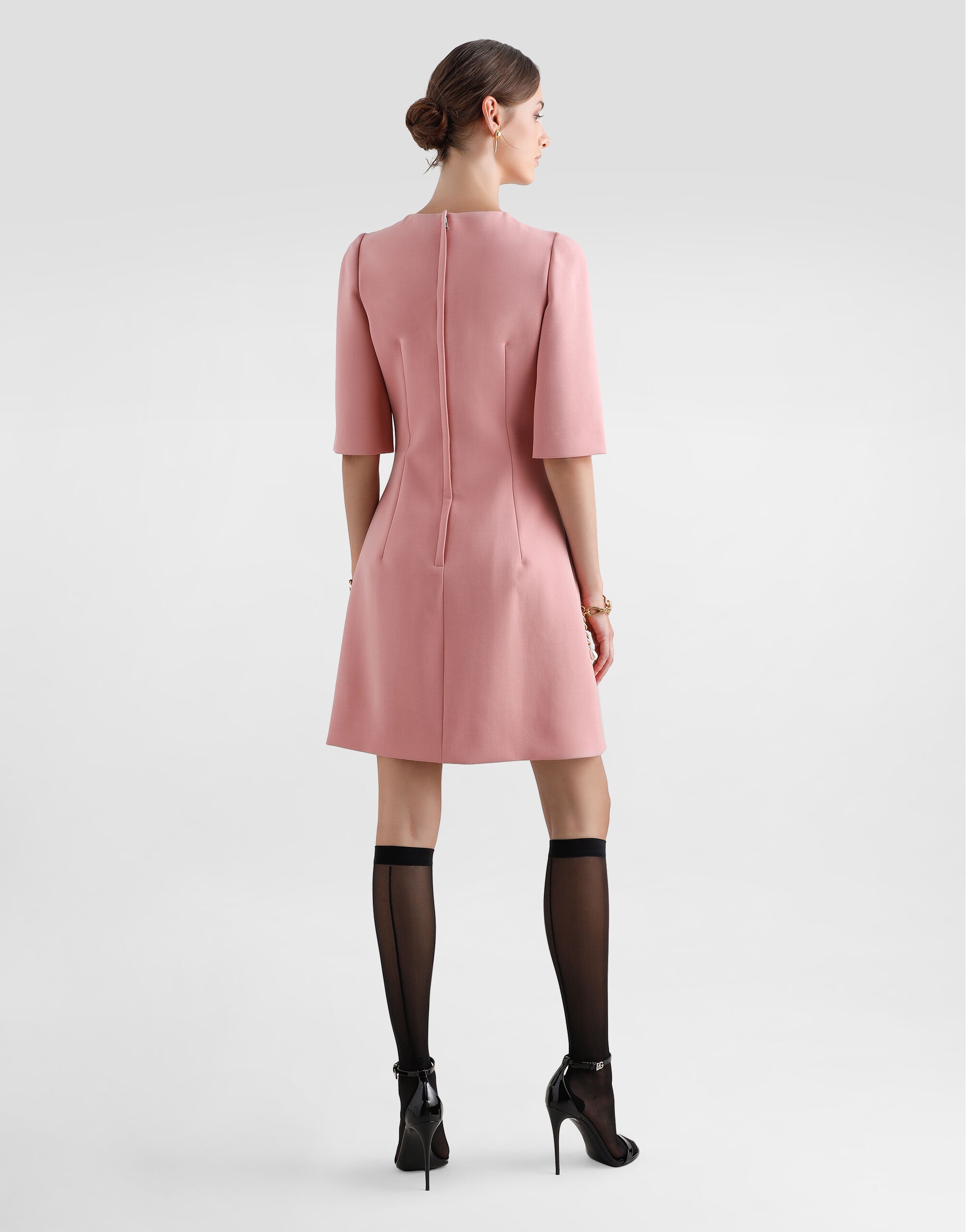 Wool crepe midi fit-and-flare dress - 3