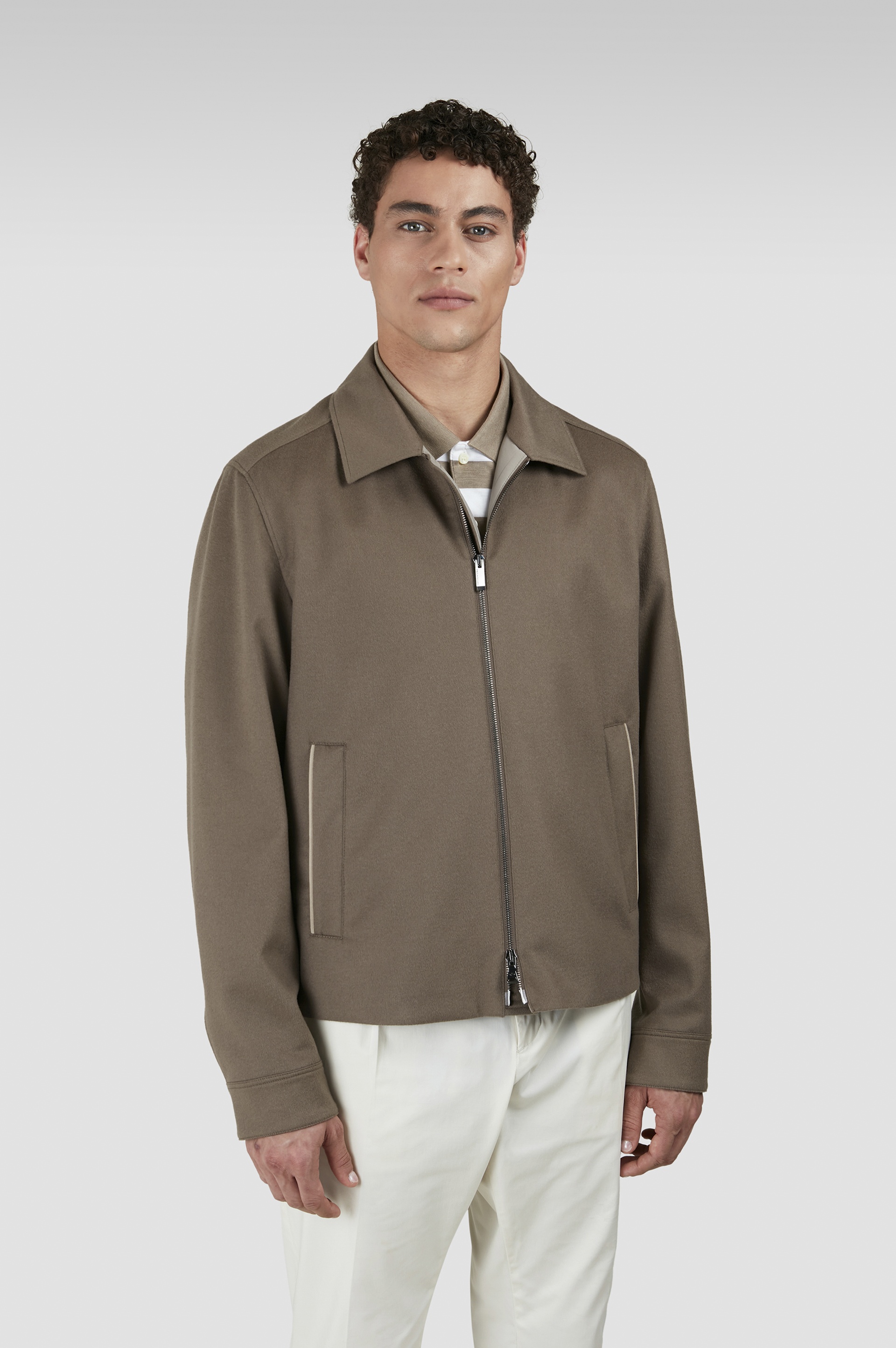 CASHMERE SHACKET WITH LEATHER TRIMS - 8