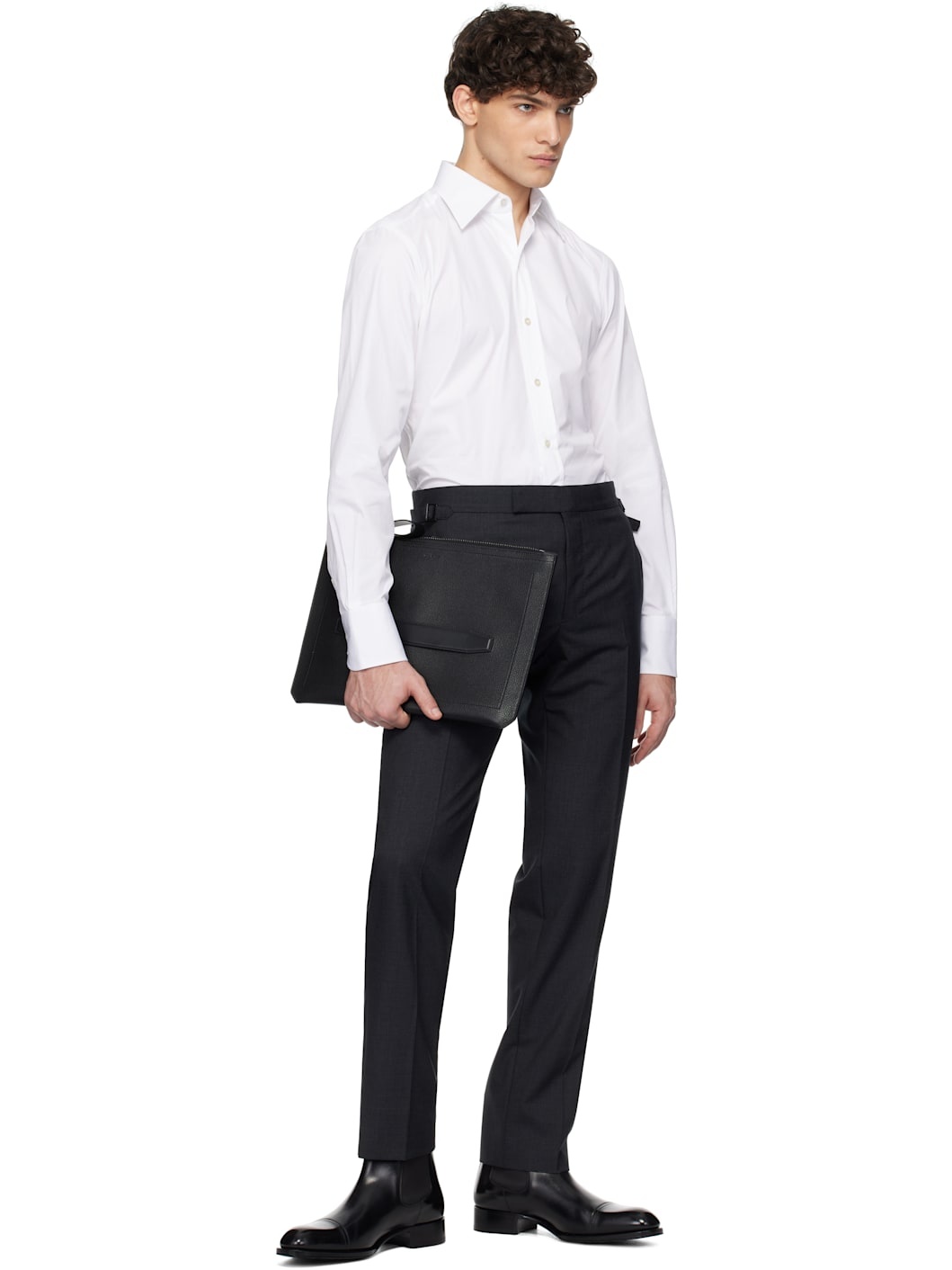 White Poplin Slim Fit Shirt - 5