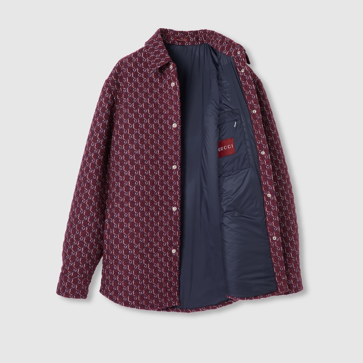 Bouclé wool jacquard shirt with GG Shadow - 9
