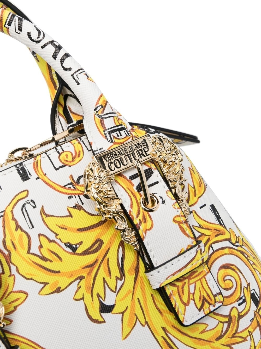 Barocco-print faux leather mini tote - 4