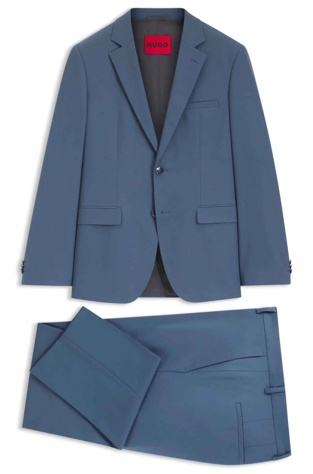 TWO-PIECE EXTRA-SLIM-FIT SUIT IN WOOL-BLEND POPLIN - 1