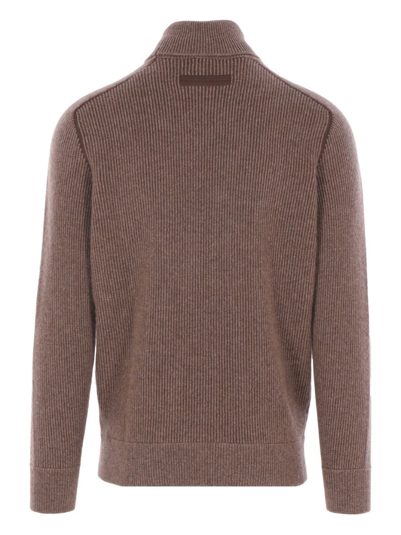 ZEGNA ribbed turtleneck sweater outlook