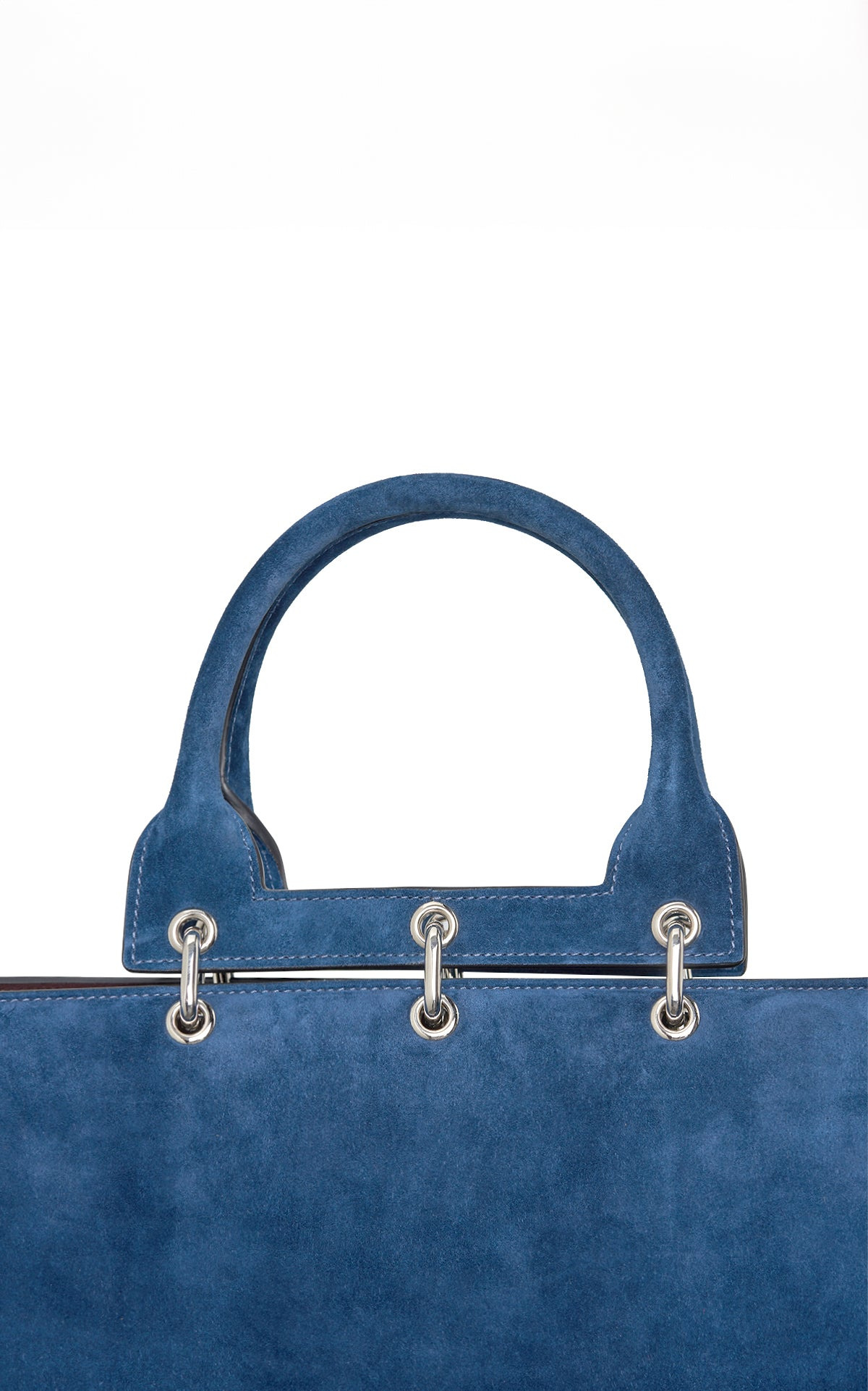 Small Amethyst Bag in Navy Suede - 4
