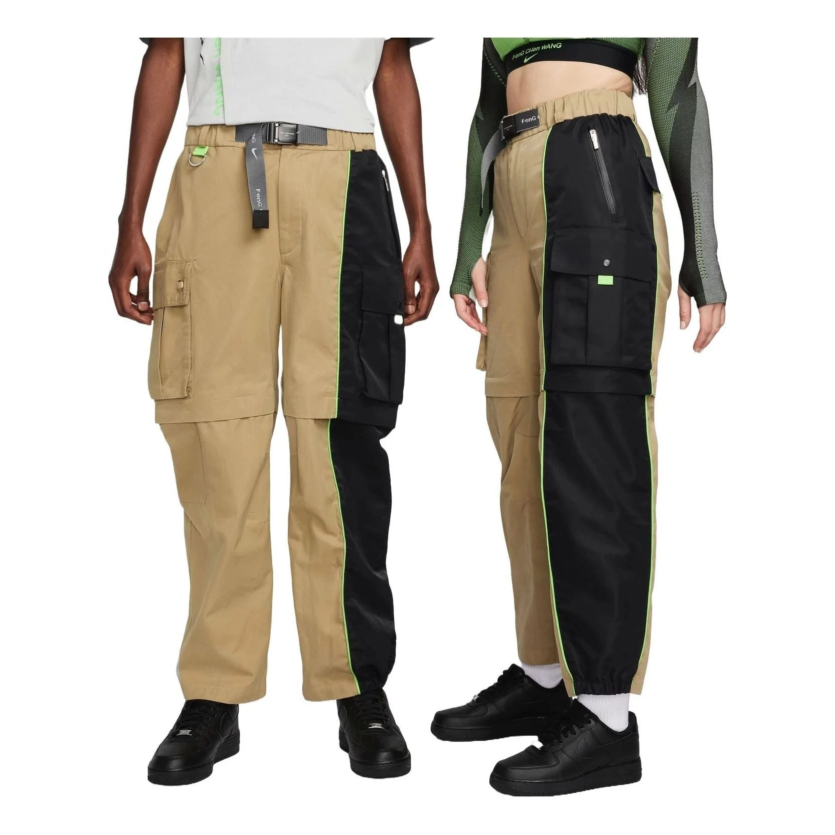 Nike x Feng Chen Wang Pro Convertible Cargo Pants Asia Sizing 'Khaki Black' DV4005-255 - 1