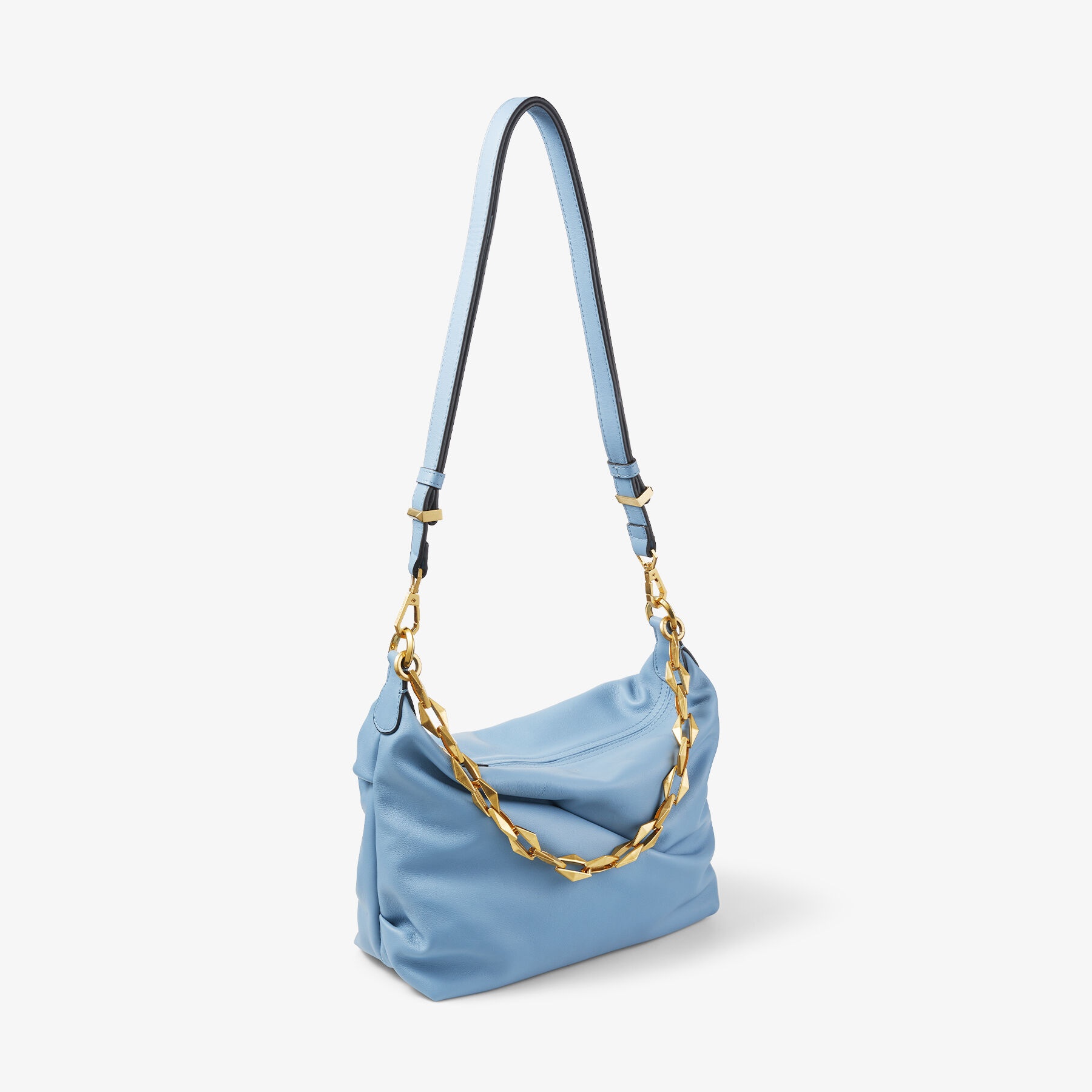 Diamond Soft Hobo S
Smoky Blue Soft Calf Leather Hobo Bag with Chain Strap - 9