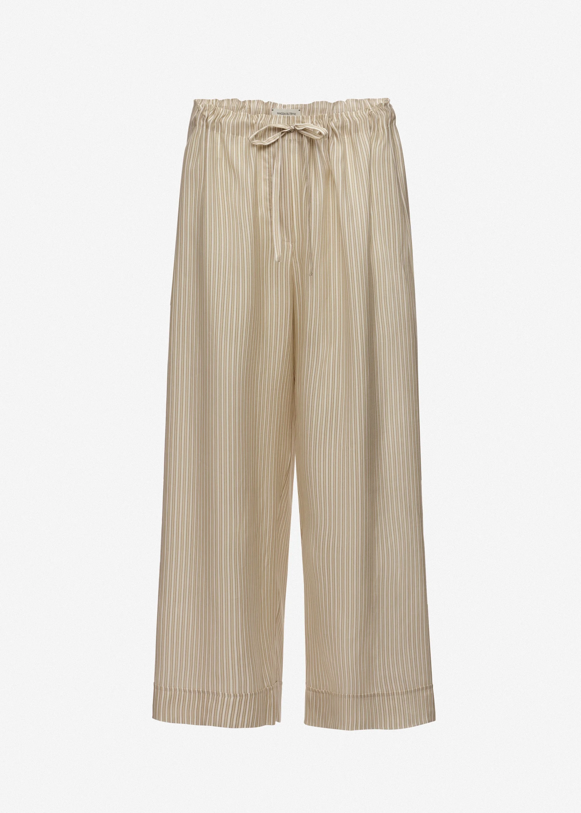 Striped culotte trousers in beige - 1