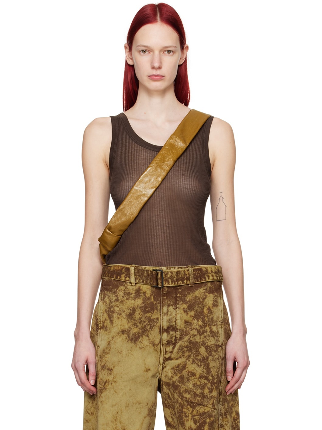 Brown Seamless Tank Top - 1