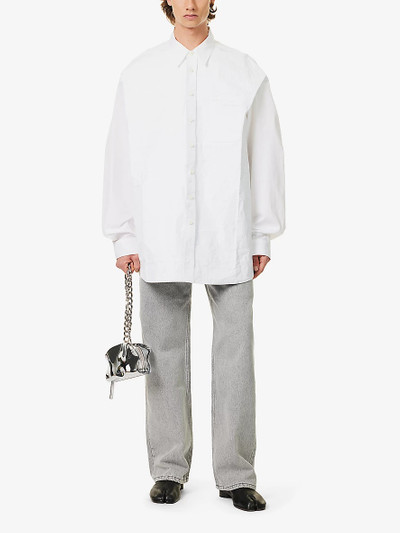 Y/Project Scrunched brand-embroidered cotton shirt outlook