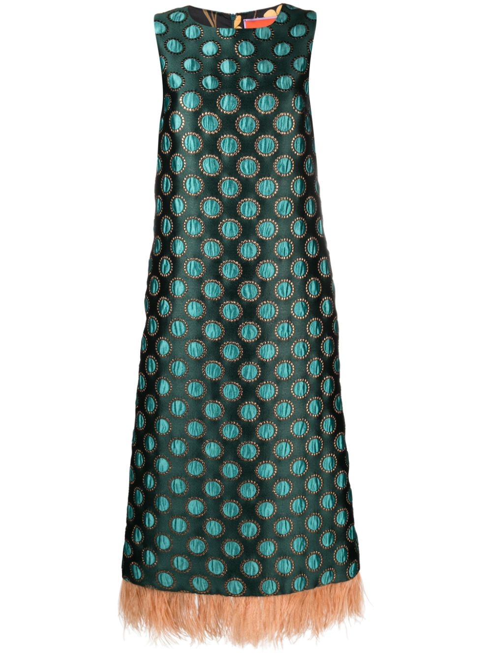 Column geometric-jacquard midi dress - 1
