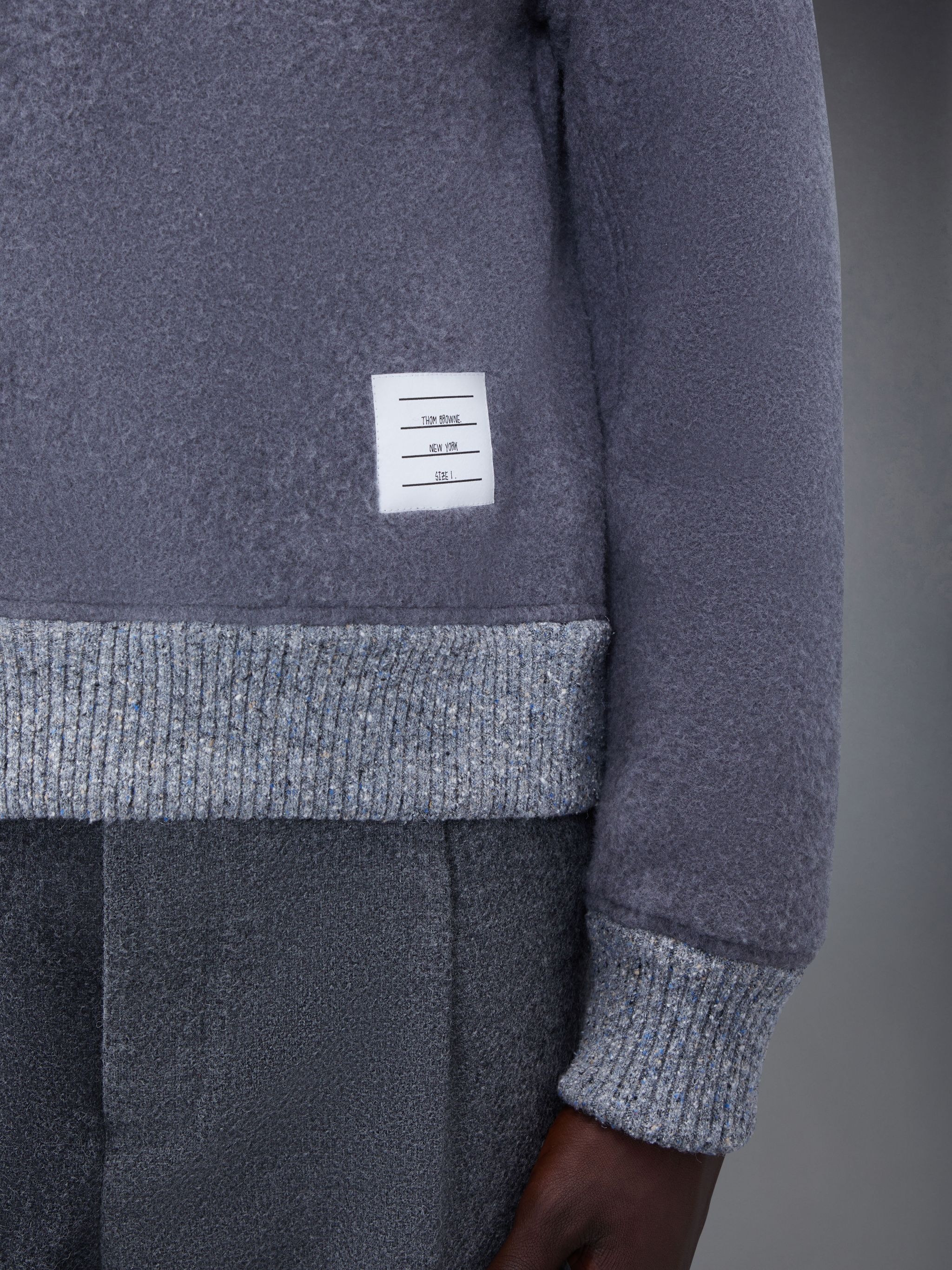 Wool Fleece Stripe Crew Neck Sweatshirt - 5