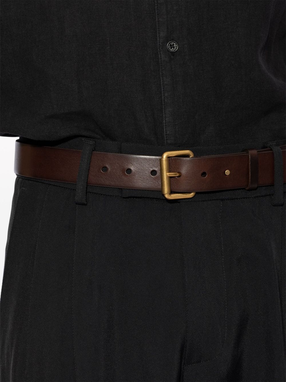 buckle leather belt - 4