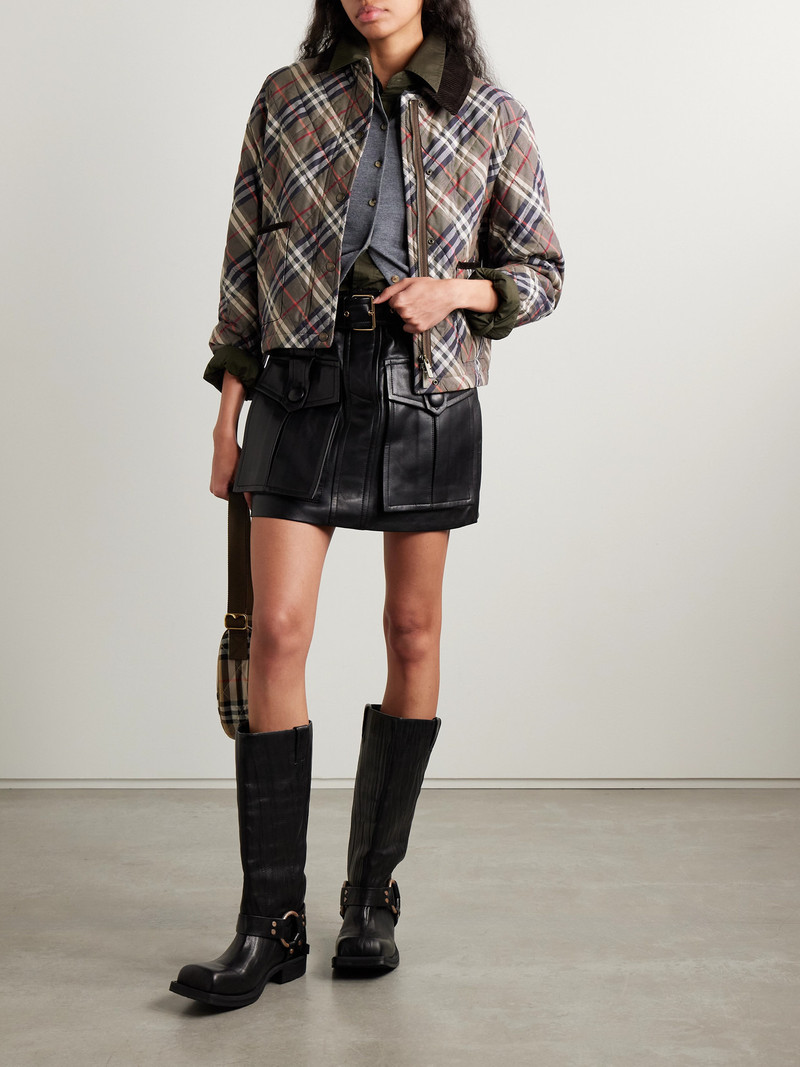 Burberry Corduroy-trimmed Quilted Checked Cotton Jacket outlook