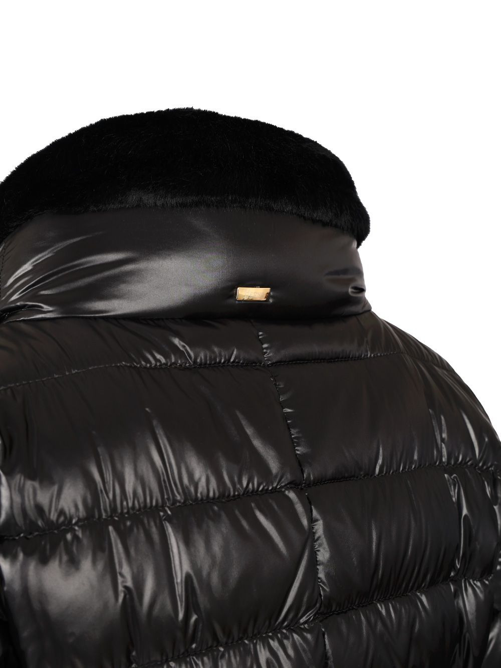 Shniy Padded Down Jacket With Belt Coats Black - 5