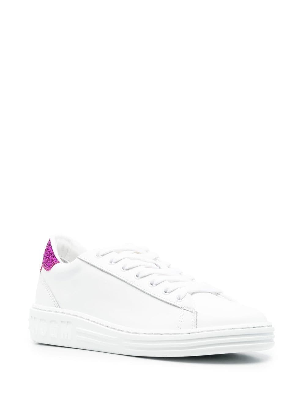 contrast heel-counter leather sneakers - 2