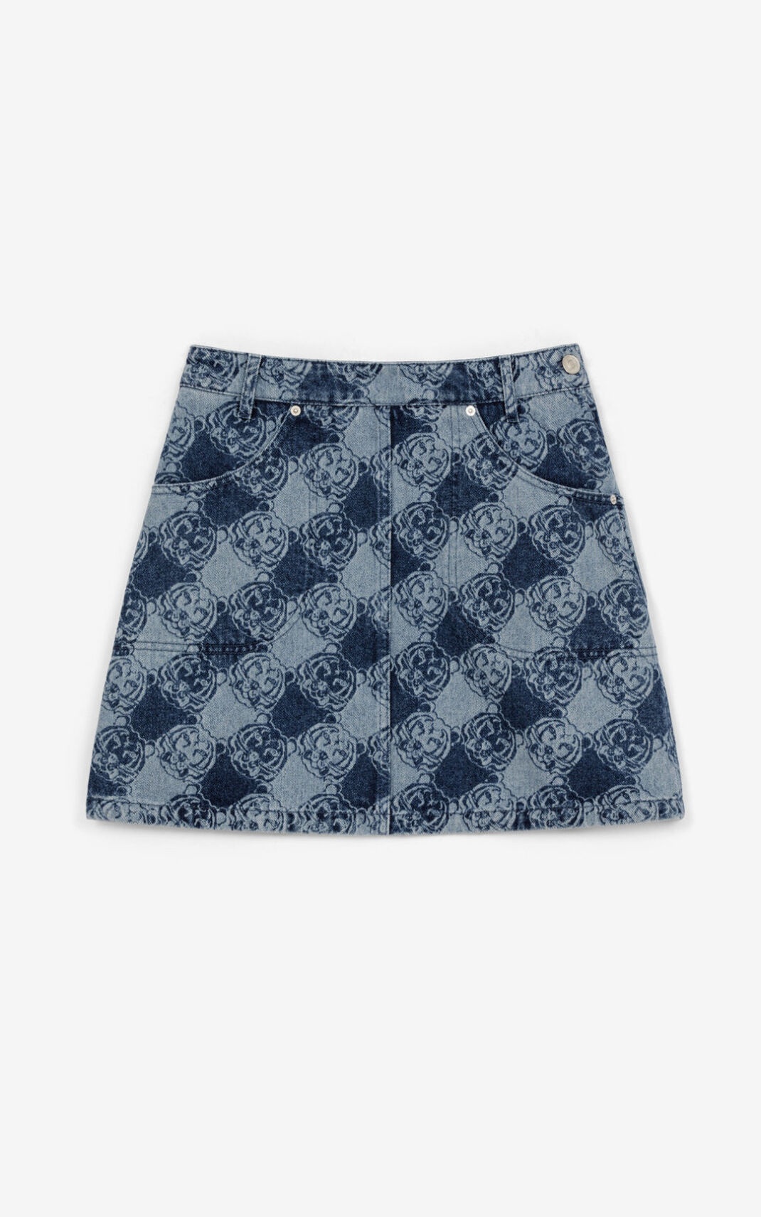 K-Tiger denim monogram miniskirt - 1