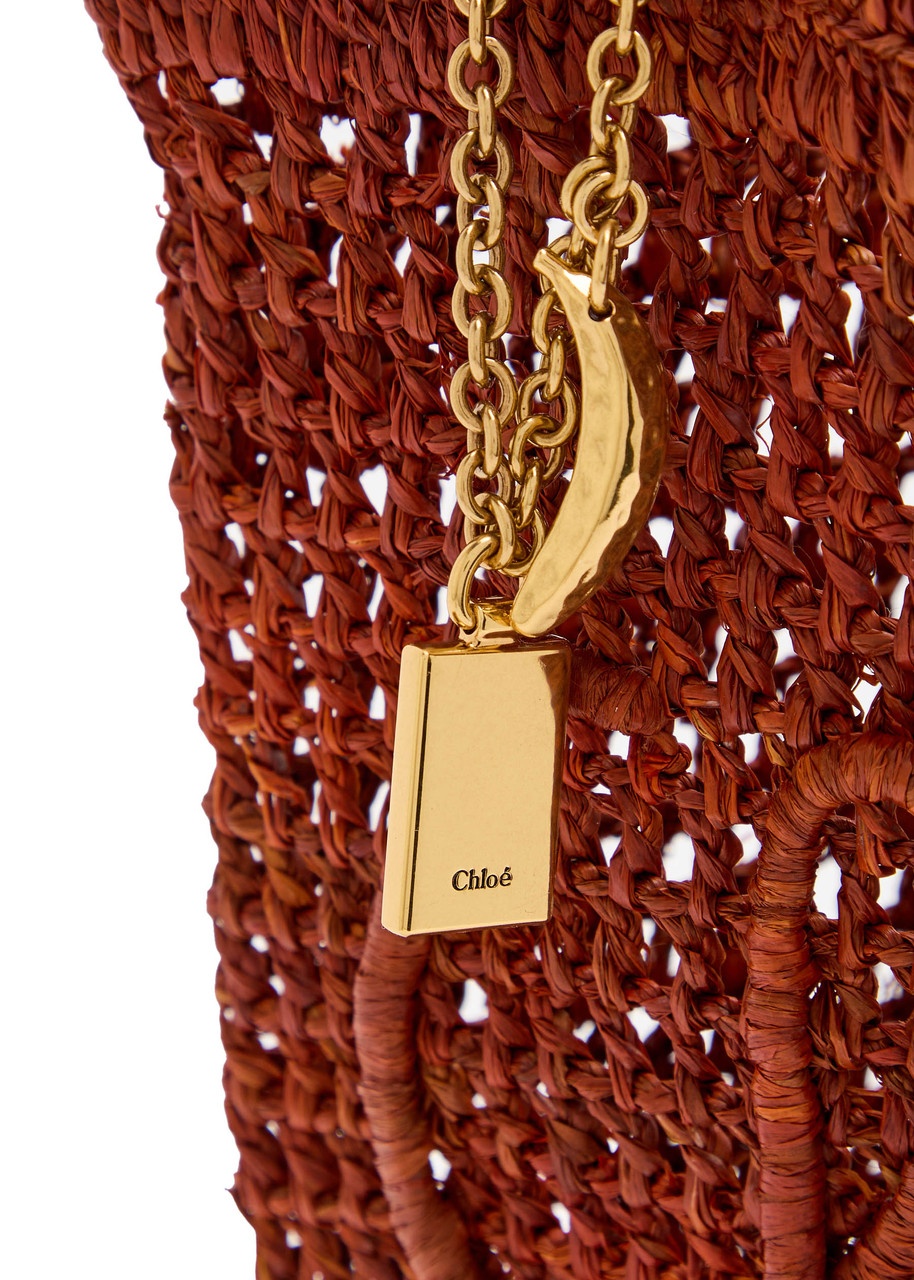 Chloe Summer Banana Logo Raffia Tote - 3