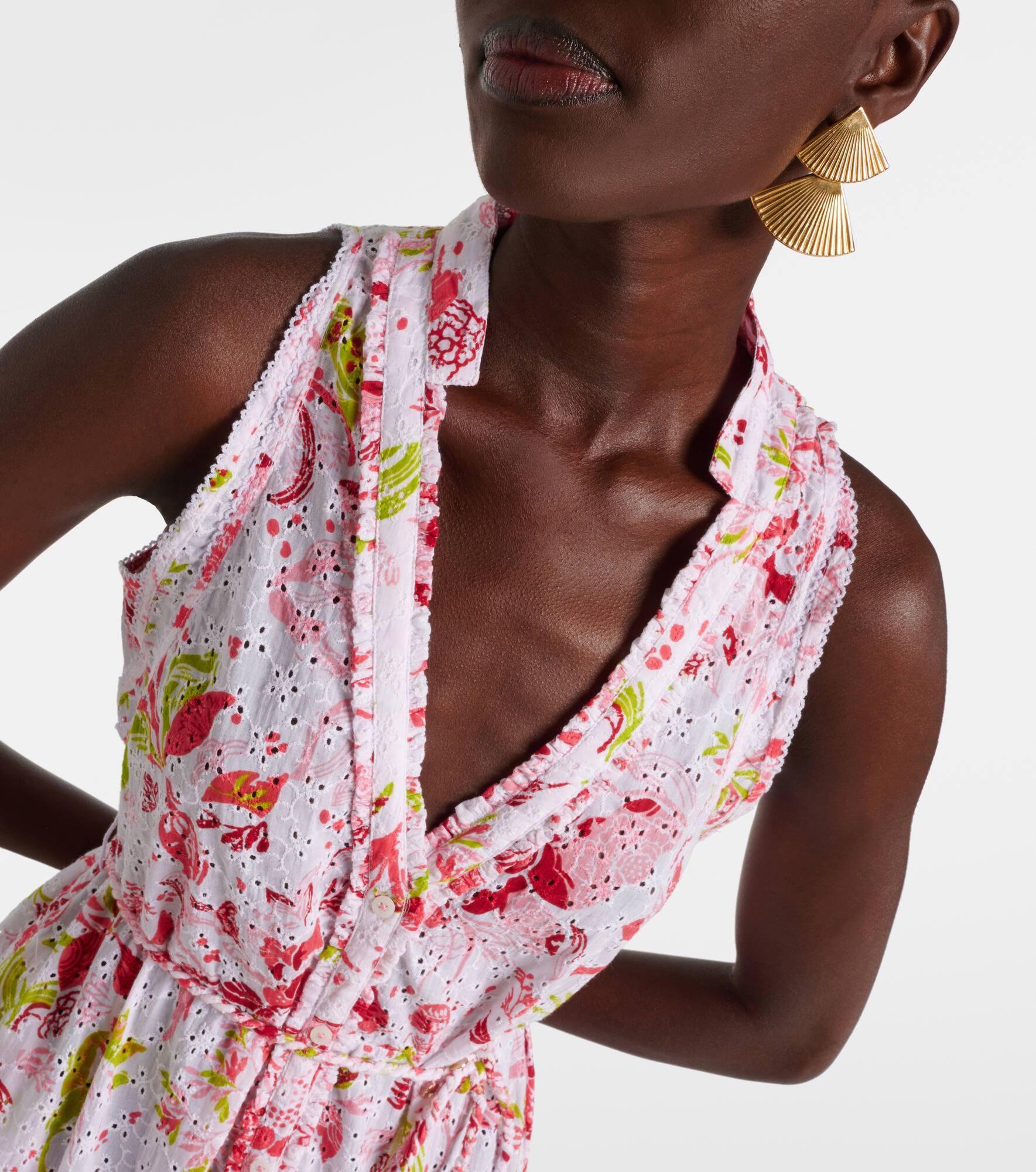 Nana floral tiered cotton maxi dress - 4