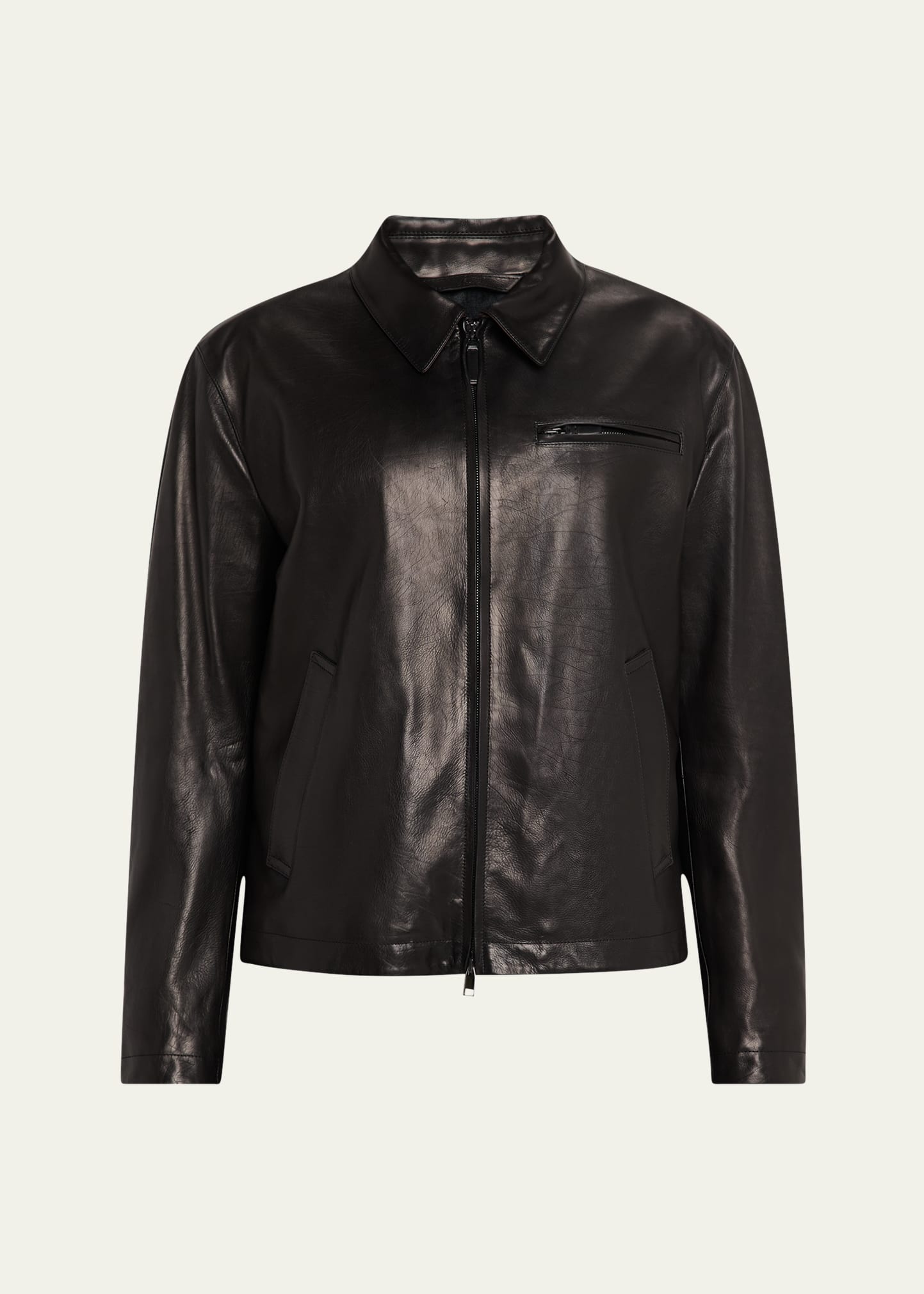 Men's Leather Moto Jacket - 1