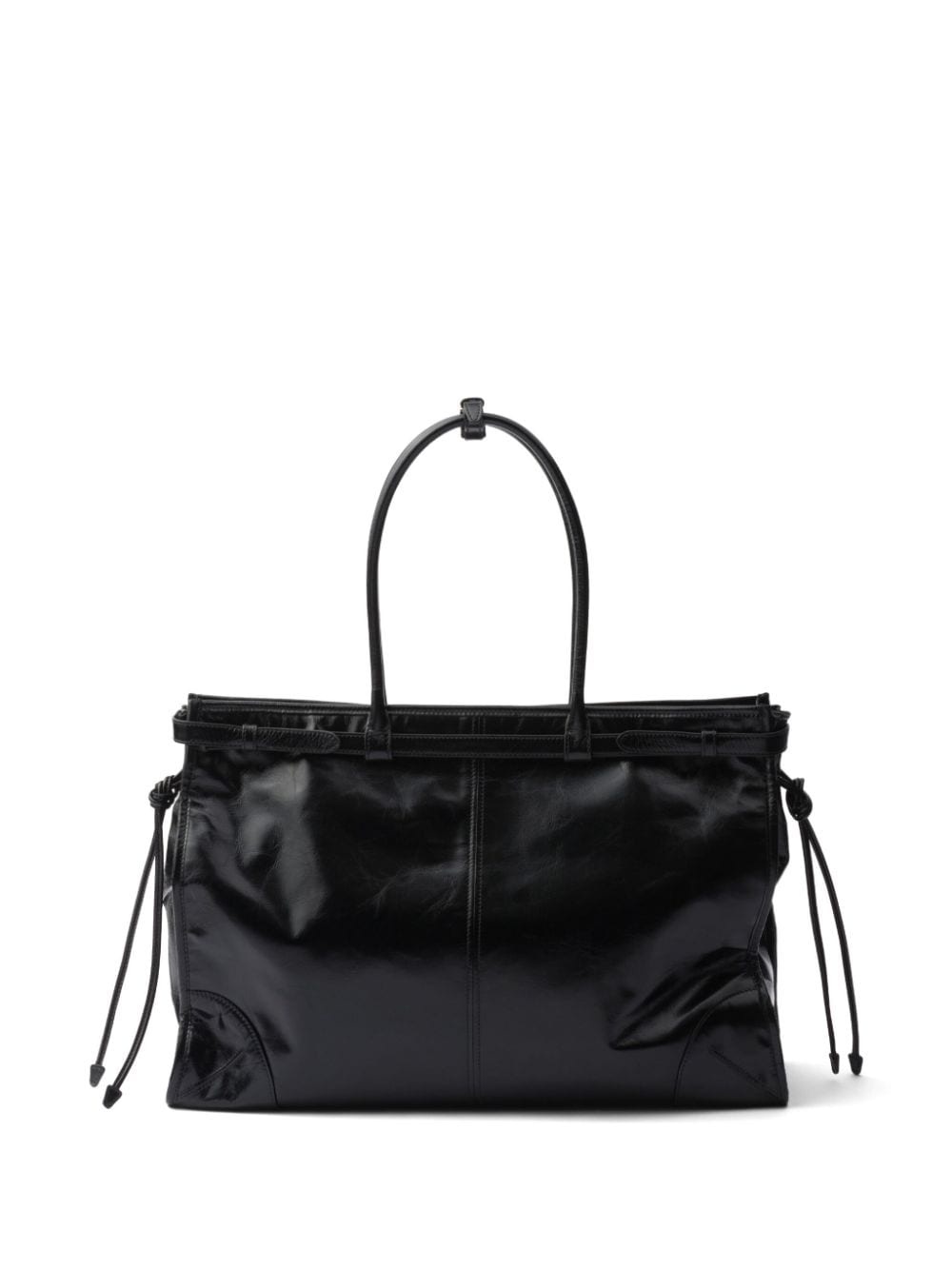 large triangle-logo leather handbag - 4