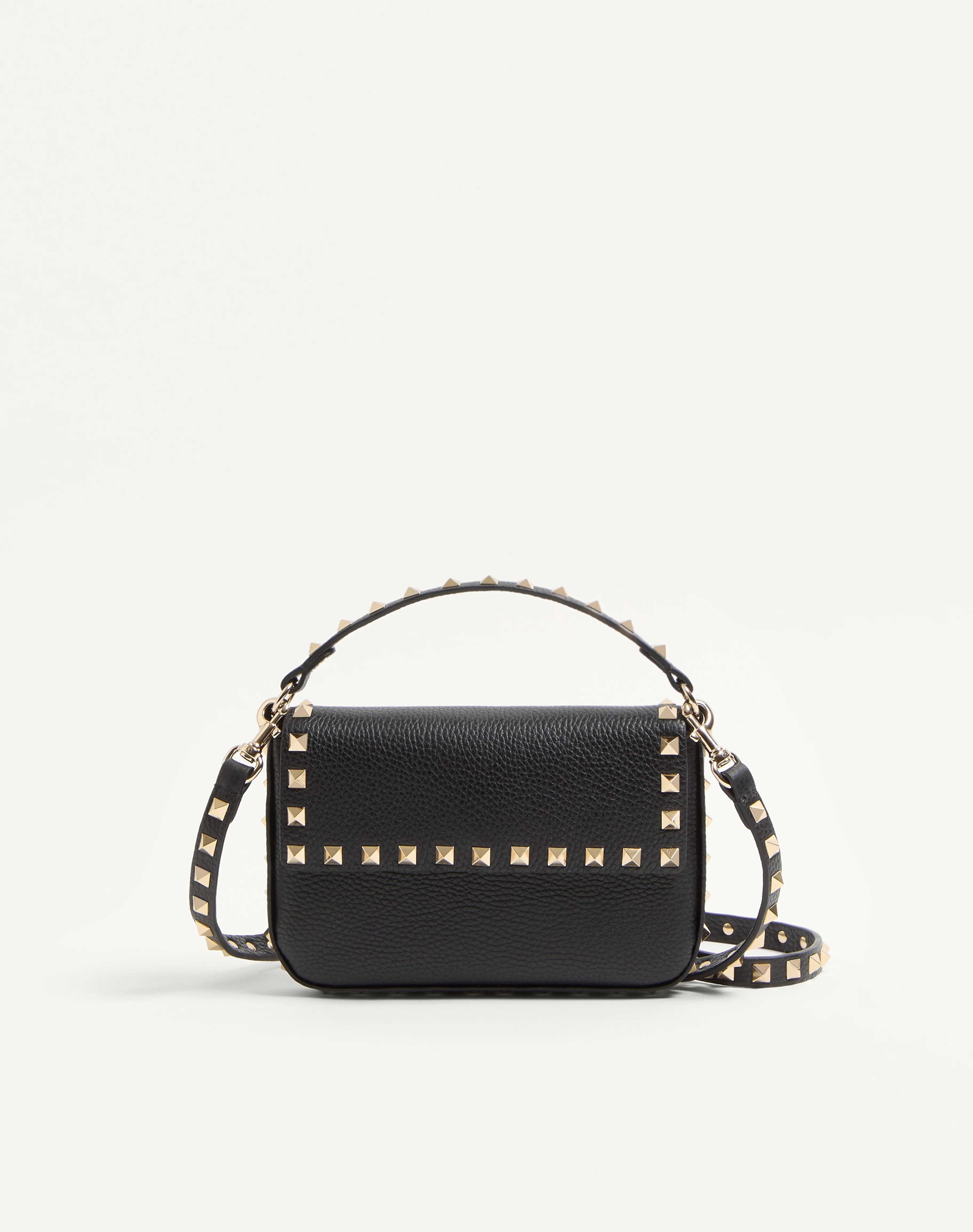 ROCKSTUD GRAINY CALFSKIN POUCH - 1