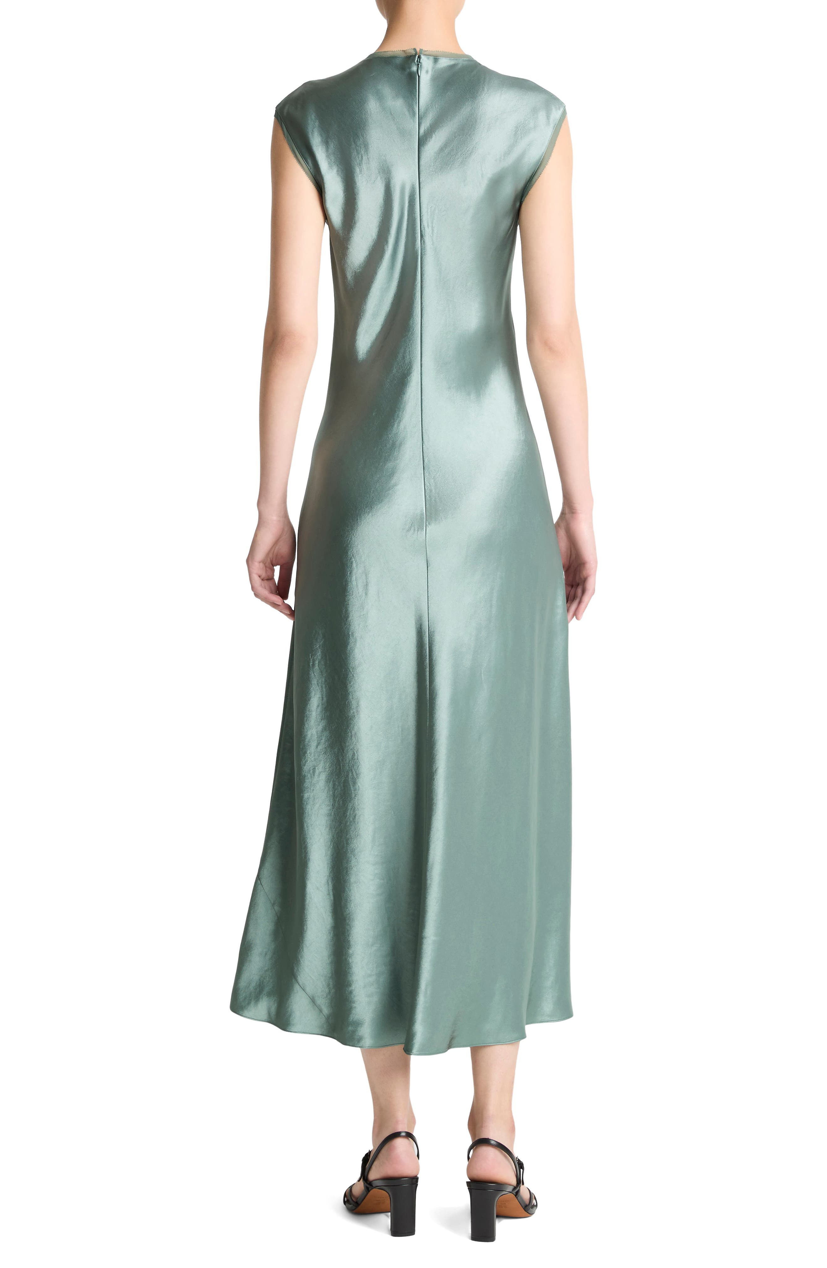 Vince Cap Sleeve Satin Maxi Dress in Deep Patina at Nordstrom - 2
