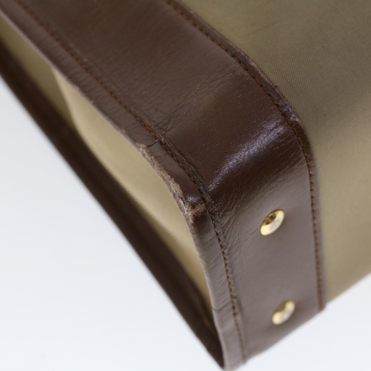 Burberry Hand Bag Canvas Leather Brown Beige - 9