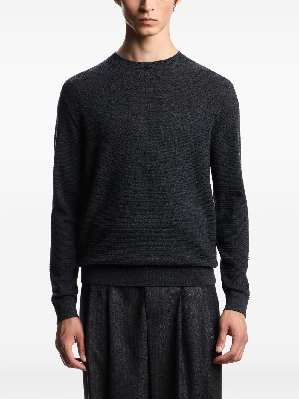textured wool sweater - 3