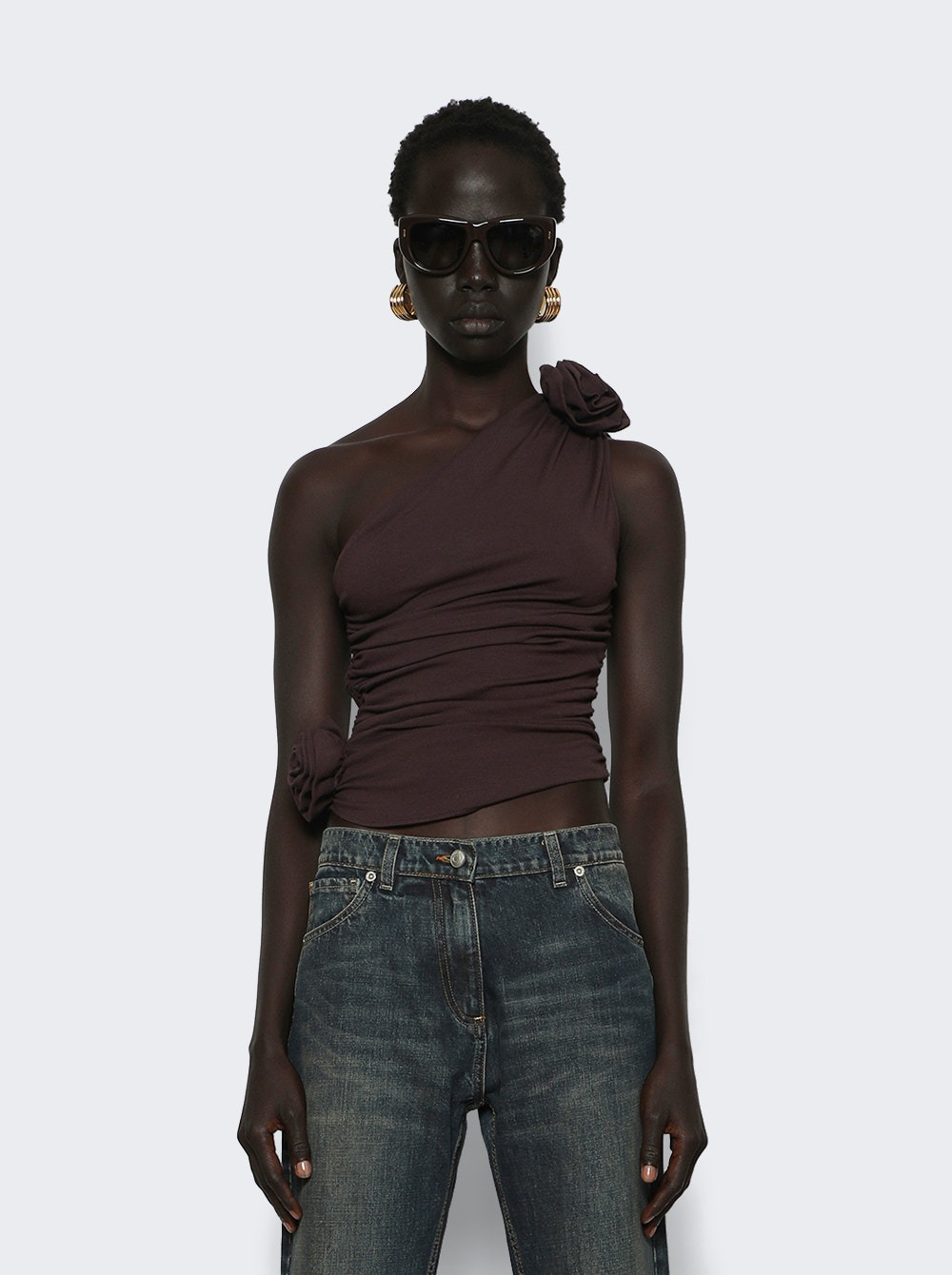 One-shoulder Top Burgundy - 2