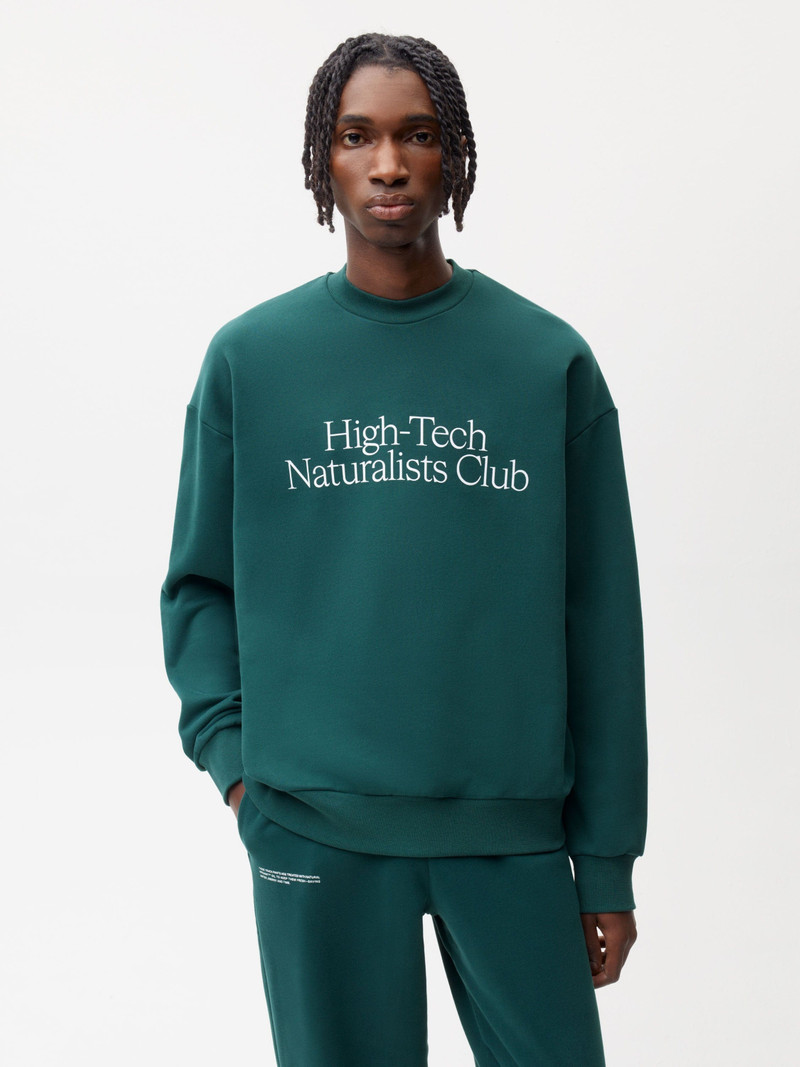 PANGAIA Mens High-Tech Naturalists Club Sweatshirt - Folaige Green outlook