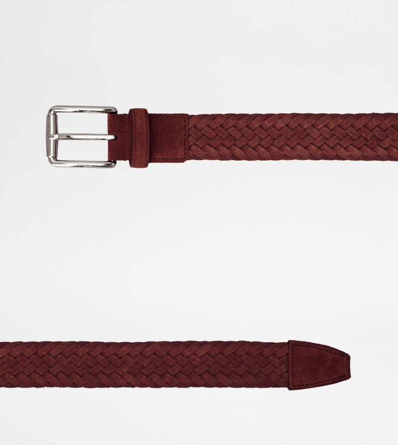 Tod's BELT IN SUEDE - BURGUNDY outlook