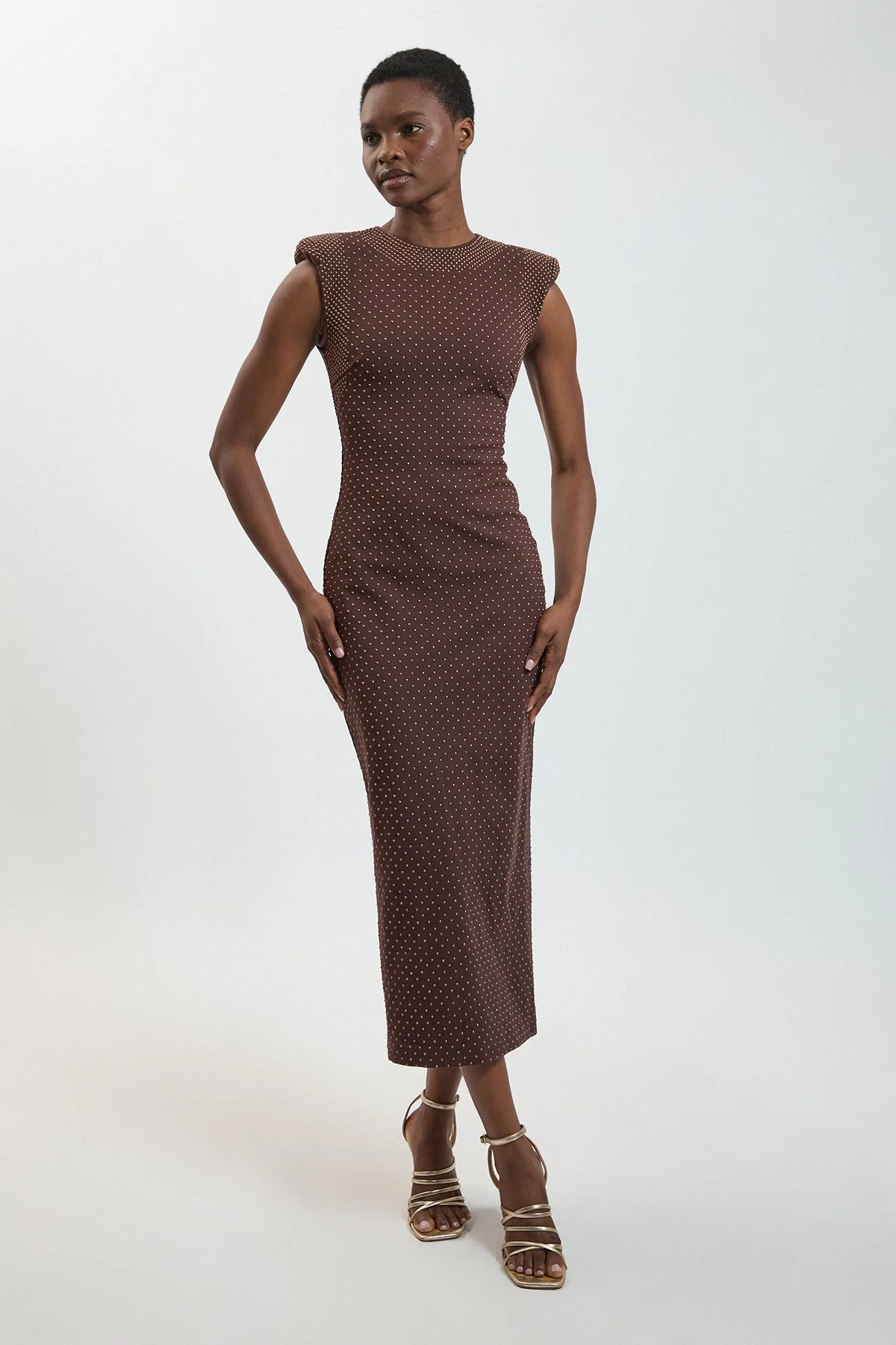 Studded Ponte Jersey Midi Dress - 1