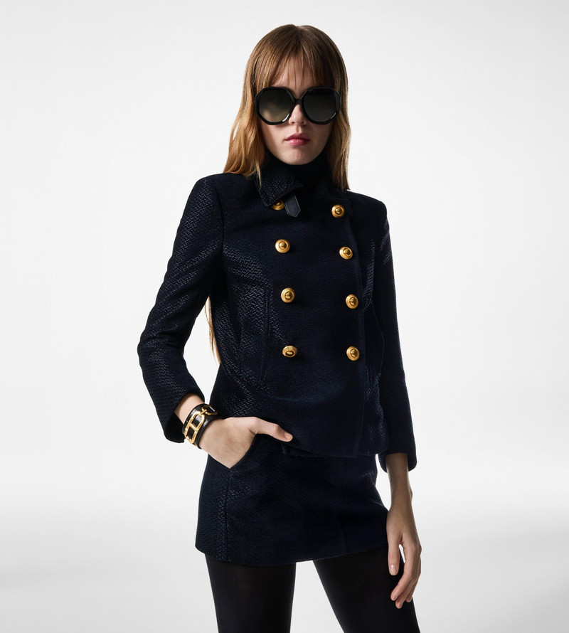 TOM FORD METALLIC SILK BLEND BOUCLE' TAILORED MINI SKIRT outlook