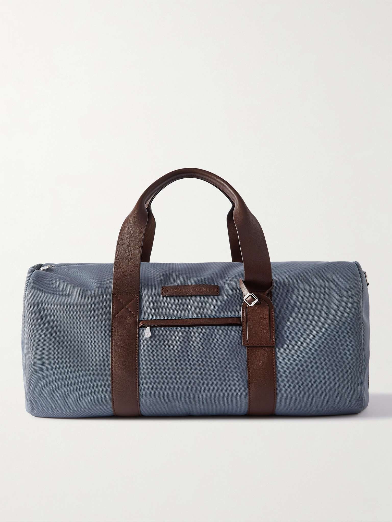 Leather-Trimmed Nylon Holdall - 1