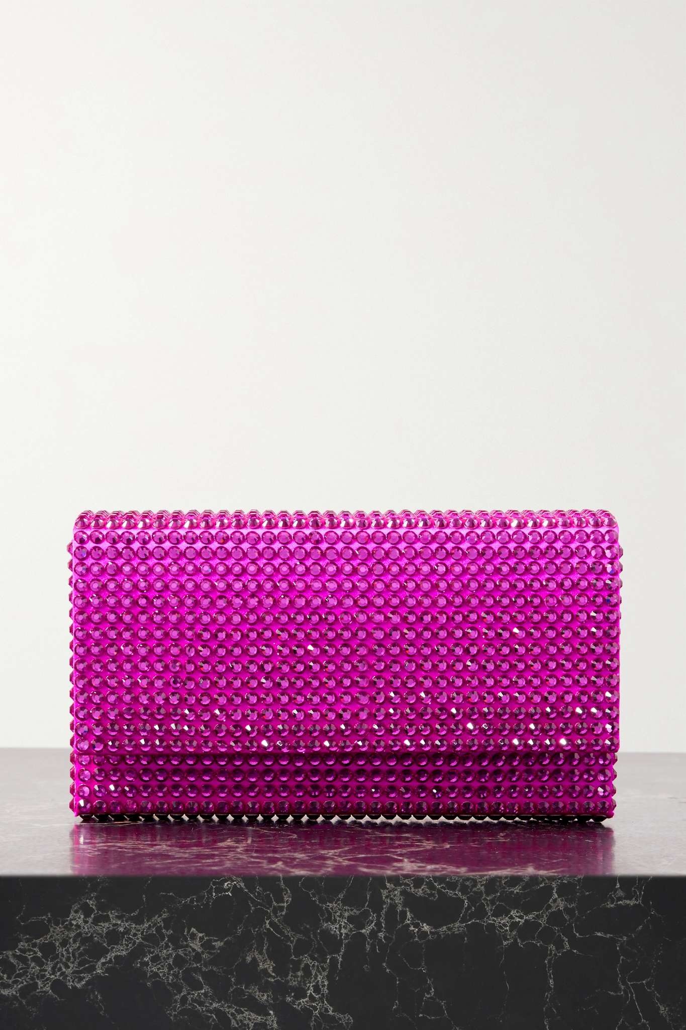 Superamini Paloma crystal-embellished satin clutch - 1