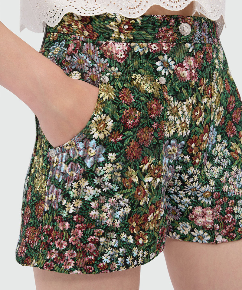 Multicolor floral jacquard shorts 5