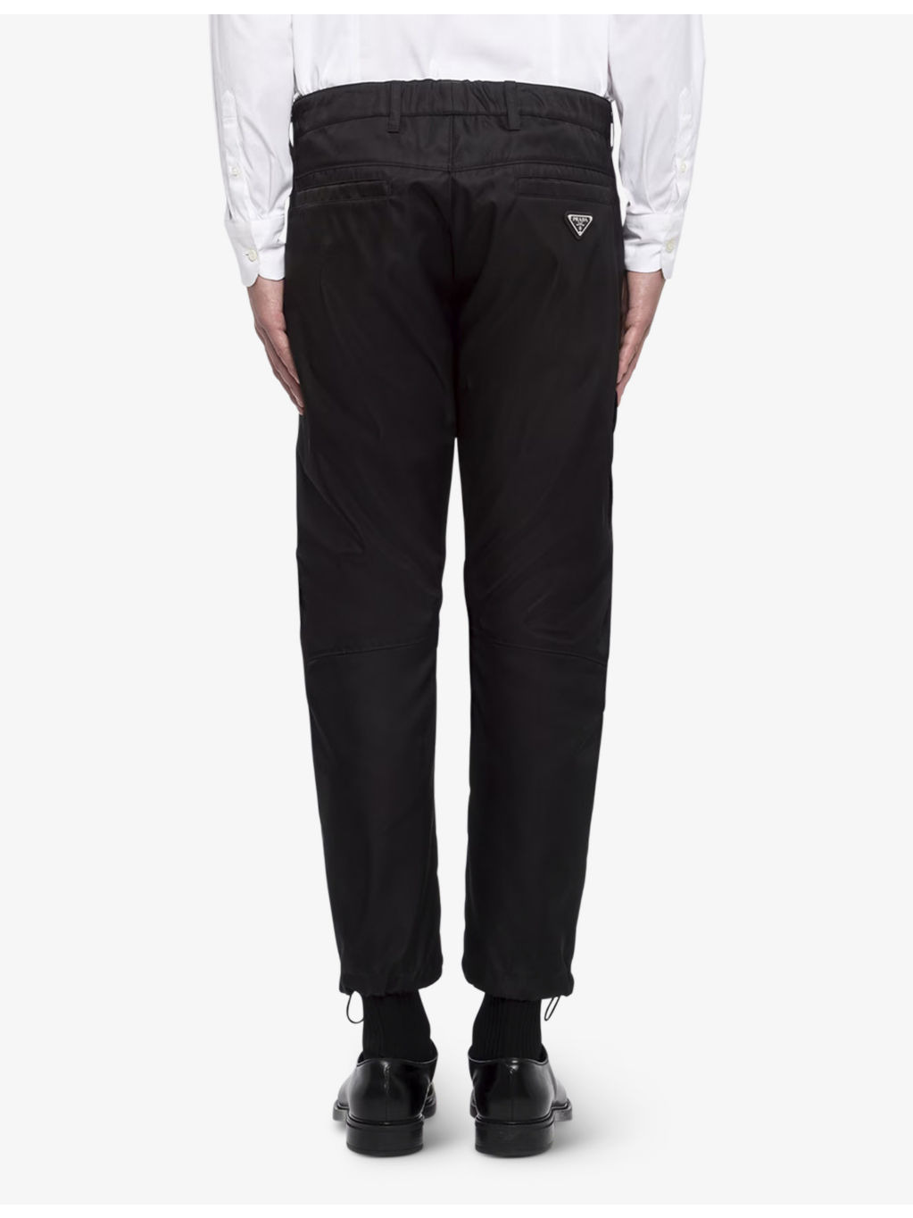 Brand-plaque drawstring-hem skinny-fit slim-leg Re-Nylon trousers - 4