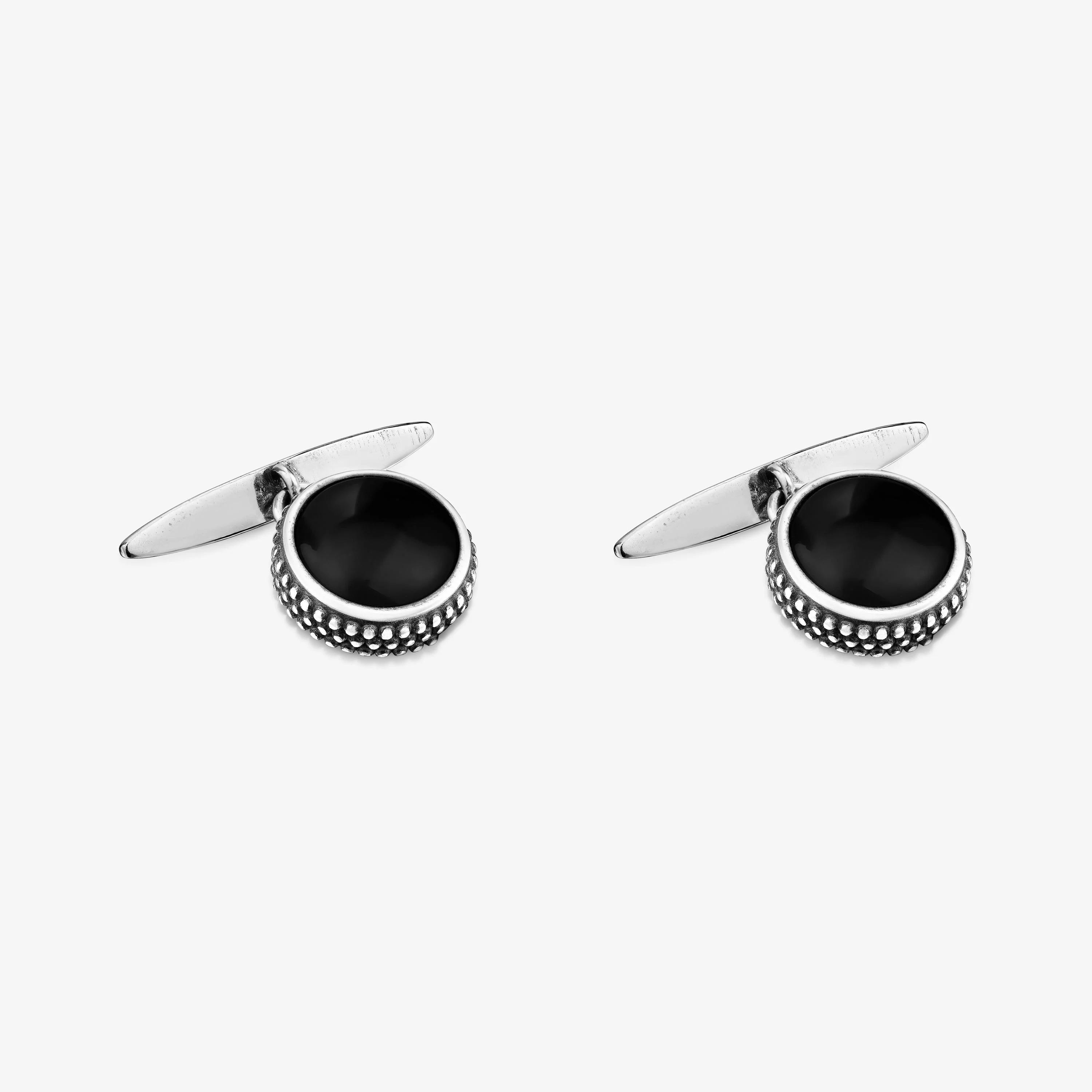 Aged silver and onyx Cufflinks TOUS Man - 1