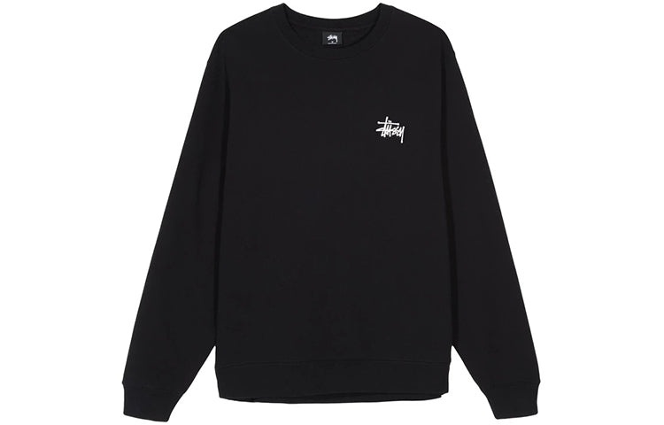 Men's Stussy Basic Back Large logo Round Neck Black 1914464BLAC - 1