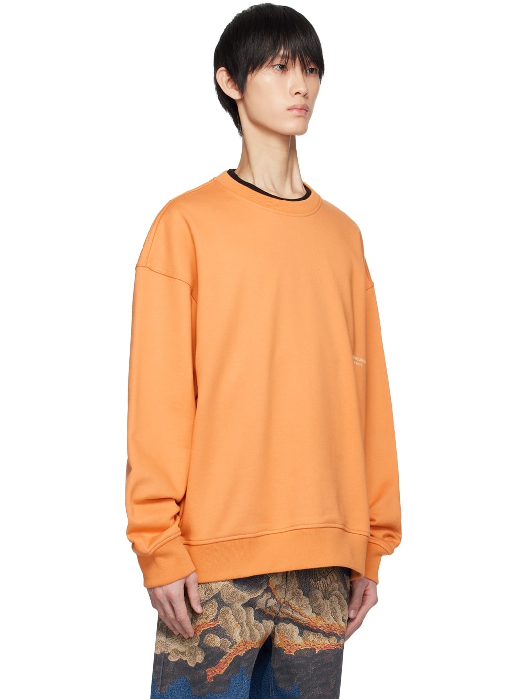 Orange Leather Patch Sweatshirt - 2