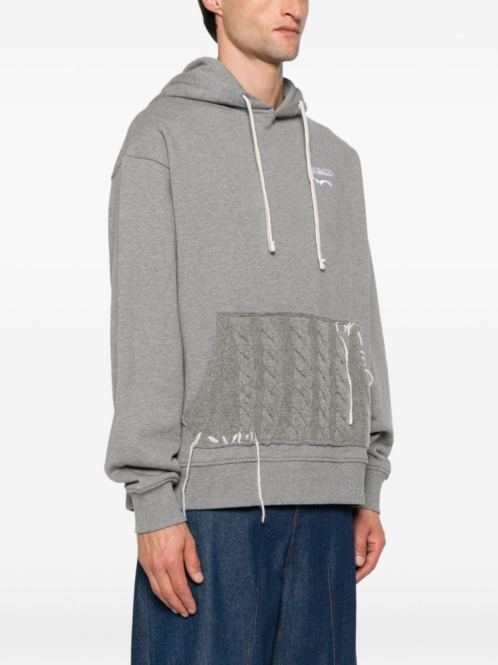 cable-knit pocket hoodie - 3