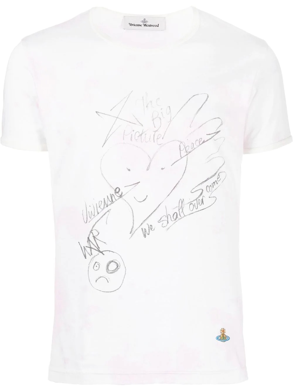 sketch-print organic-cotton T-shirt - 1