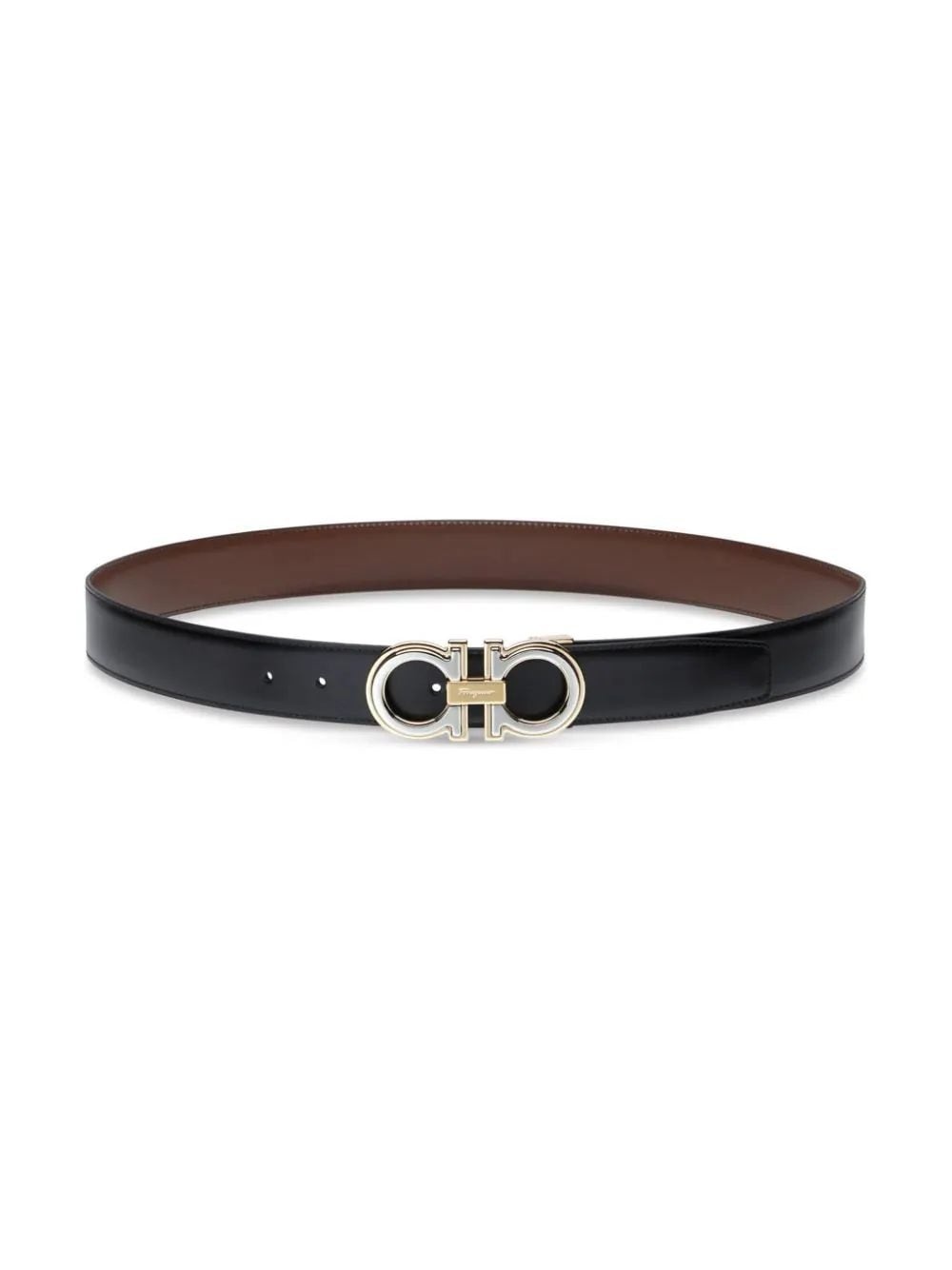 Gancini-buckle leather belt - 3