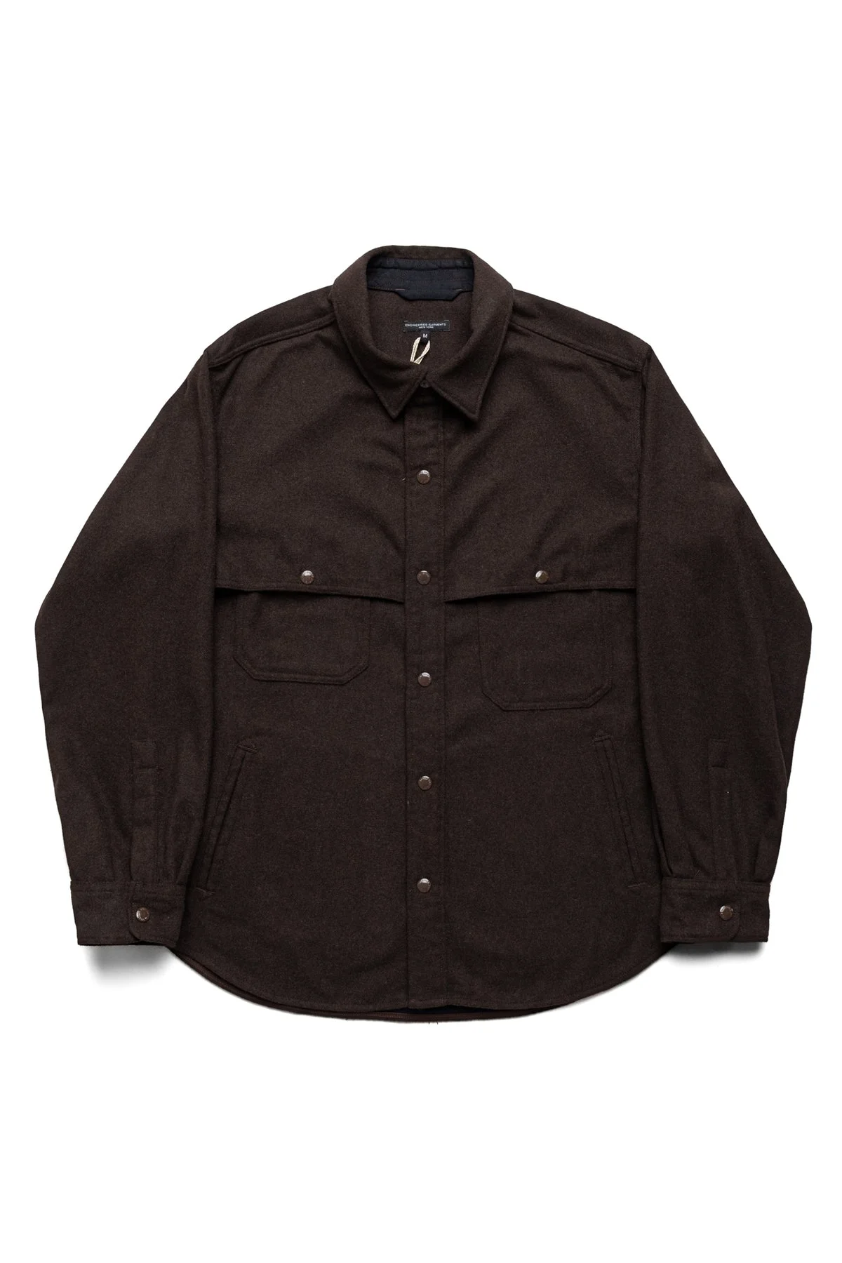 Stag Shirt Jacket Poly Wool Heavy Flannel - Dk.Brown - 1