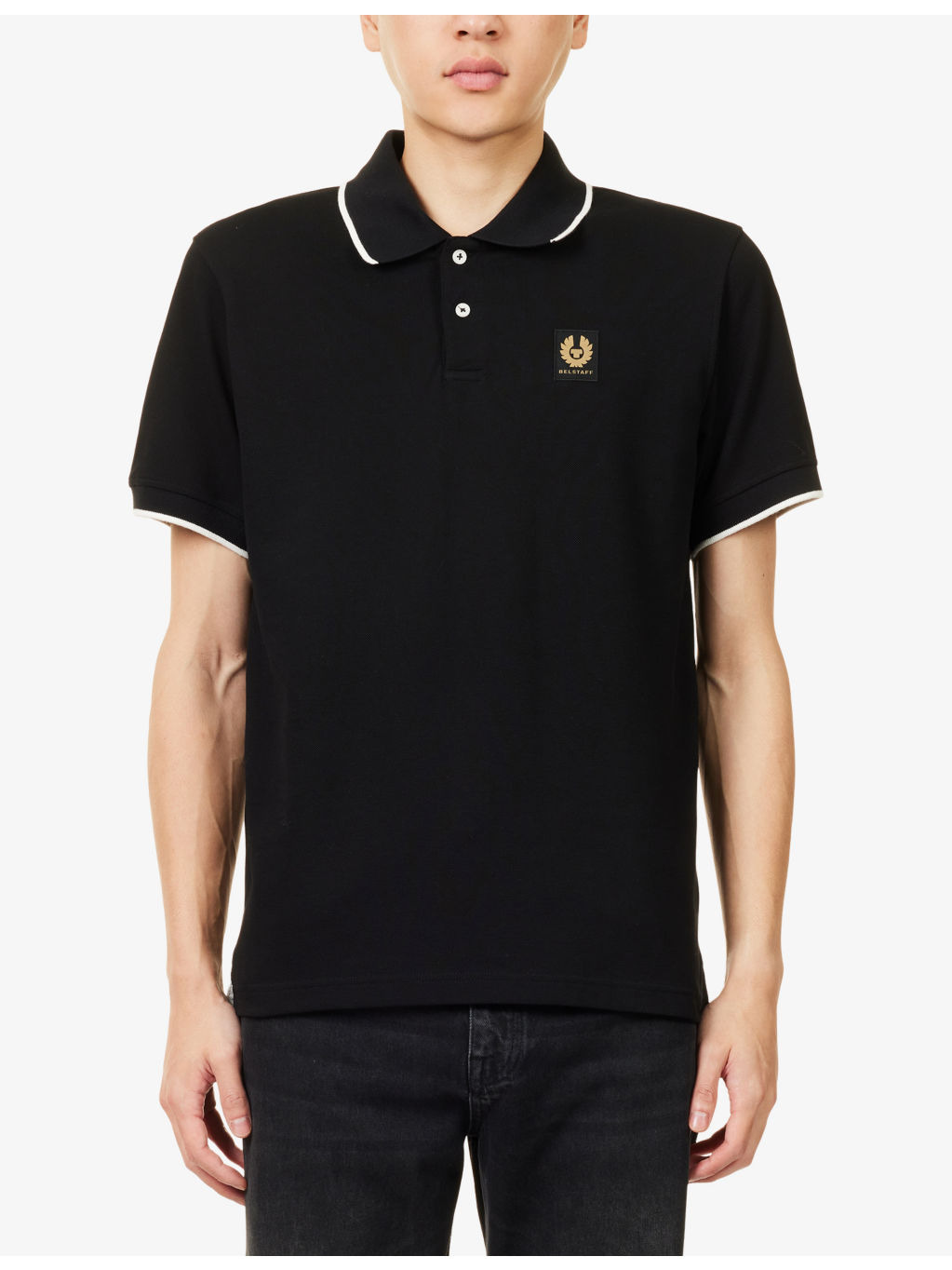Tipped Logo-Patch Cotton-Pique Polo Shirt - 3