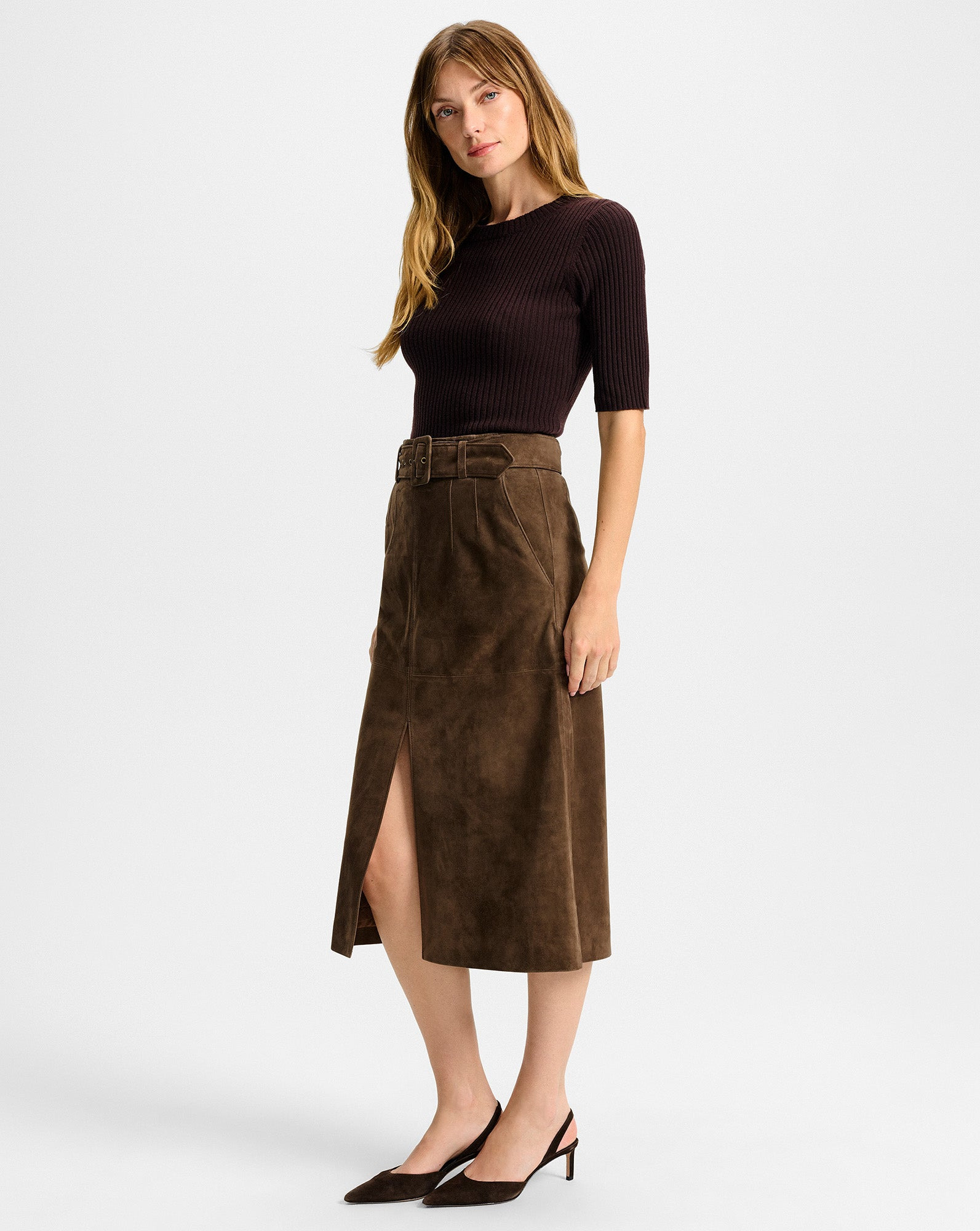 ALEXIE SUEDE MIDI SKIRT - 6