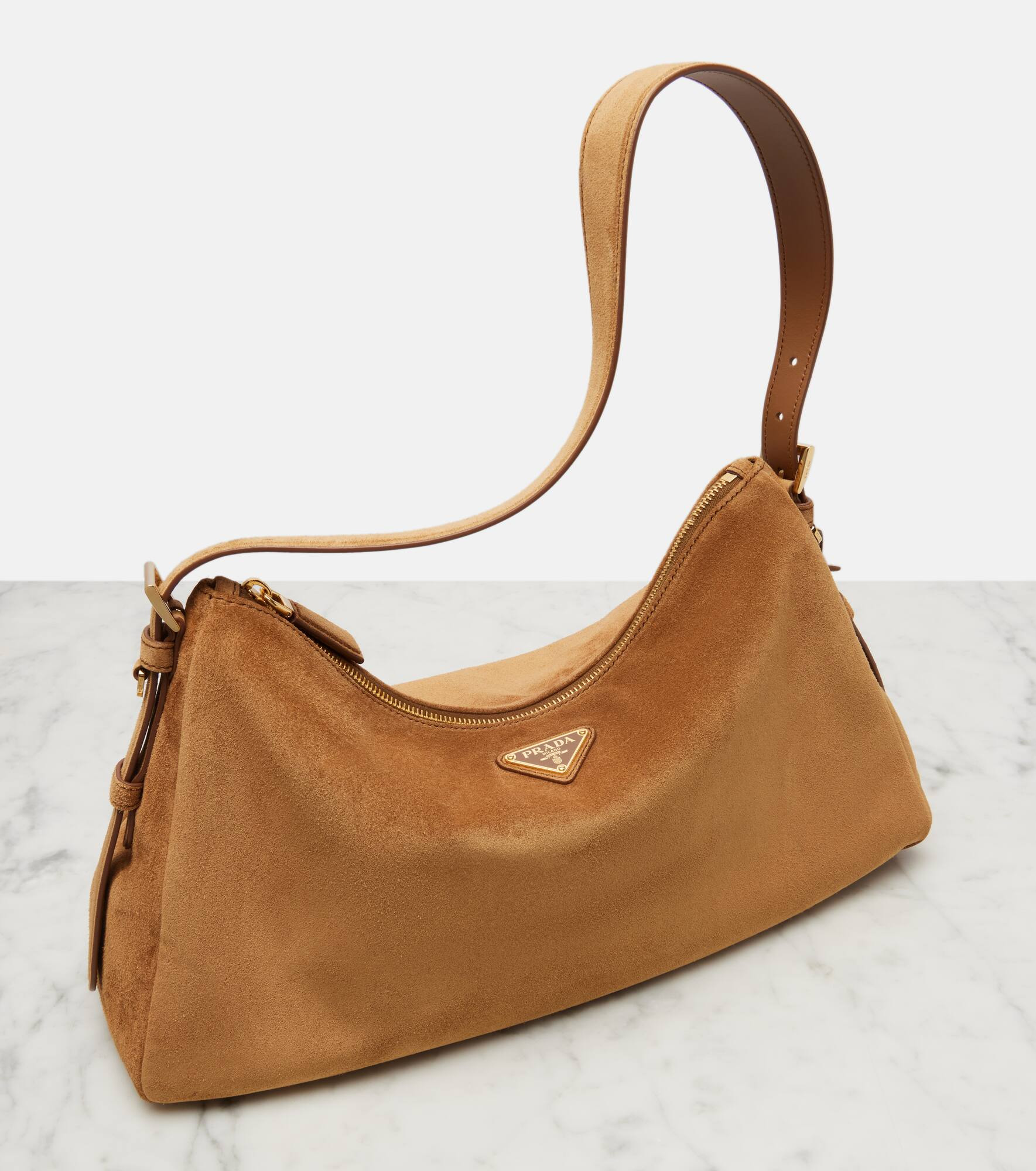 Prada Aimée Medium suede shoulder bag - 6
