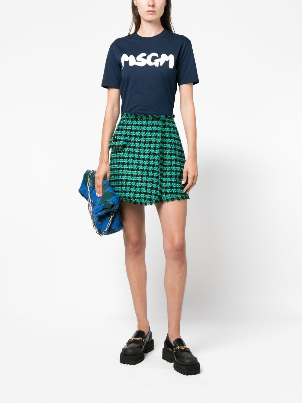 tweed houndstooth-pattern shorts - 2