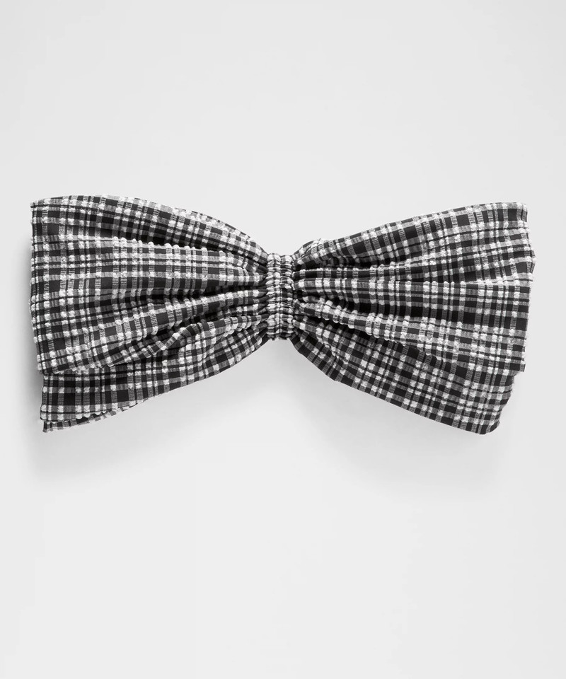 Women's Seersucker Check Gathered Headband 1